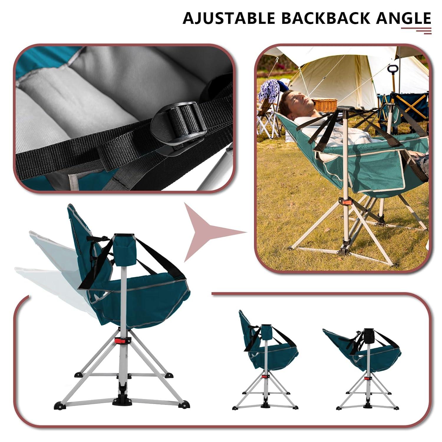 Green Folding Camping Chair with Carrying Bag