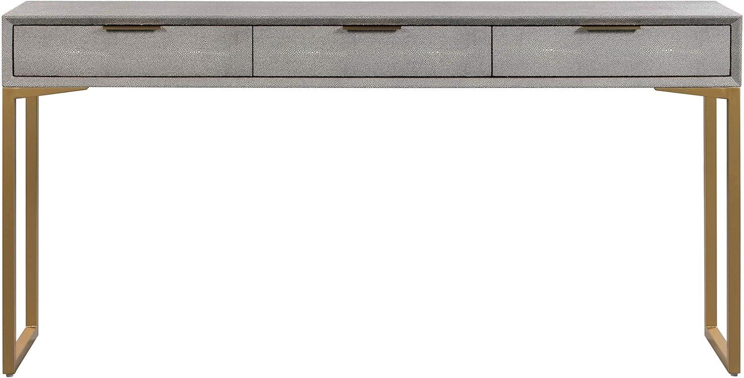 TOV Furniture Pesce 29.5"H Contemporary Wood Console Table in Gray/Brass