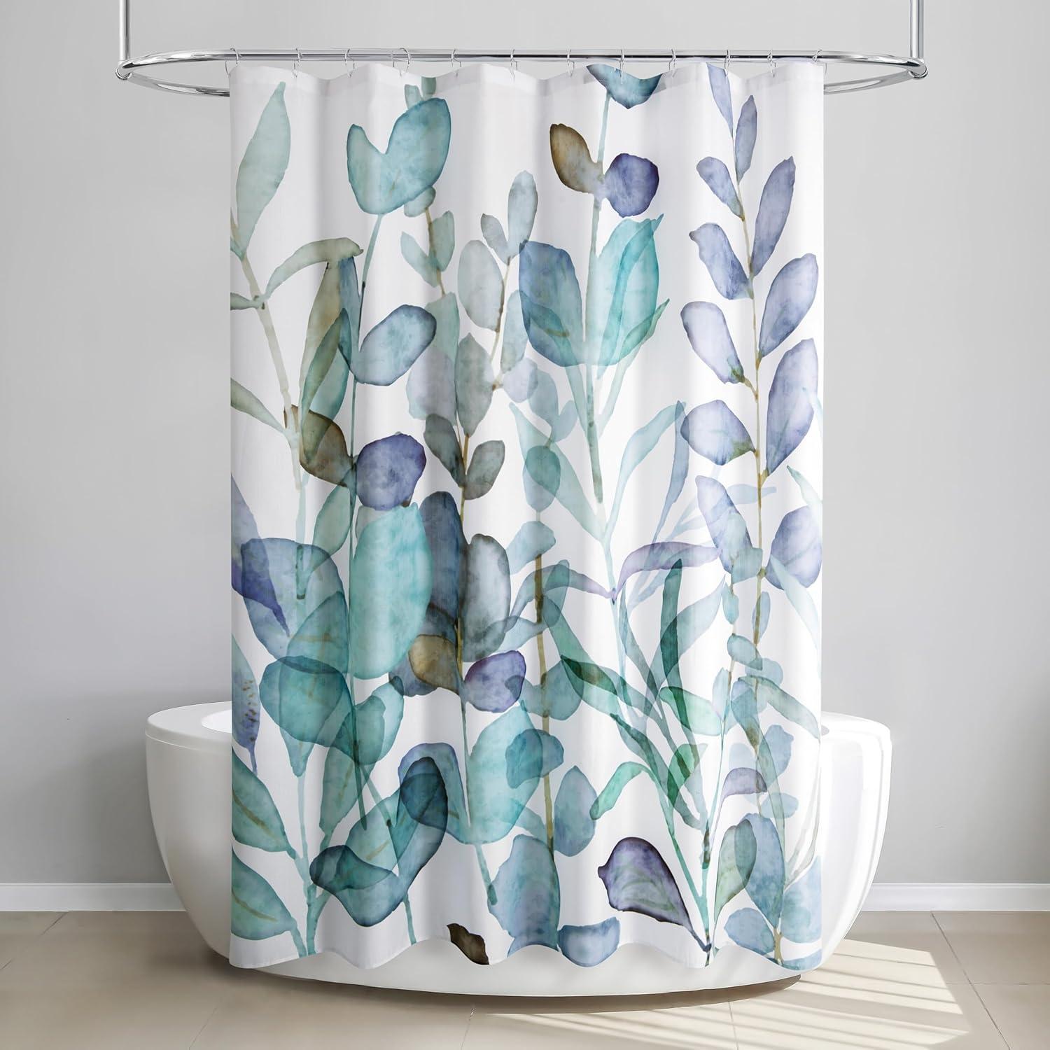 Botanical Shower Curtain - Allure Home Creations: Polyester Fabric, Machine Washable, Buttonhole Top