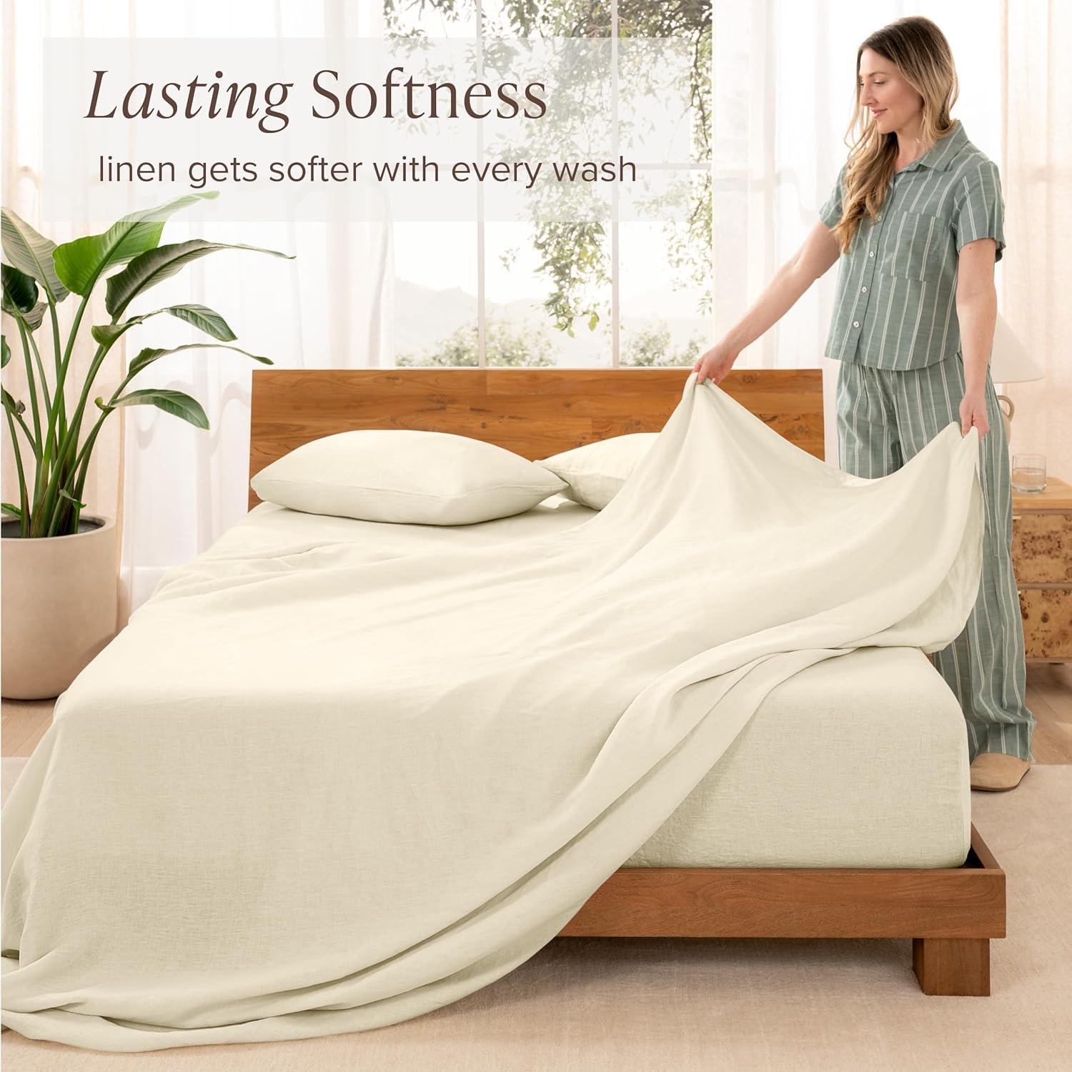 Bare Home 100% Linen Sheet Set