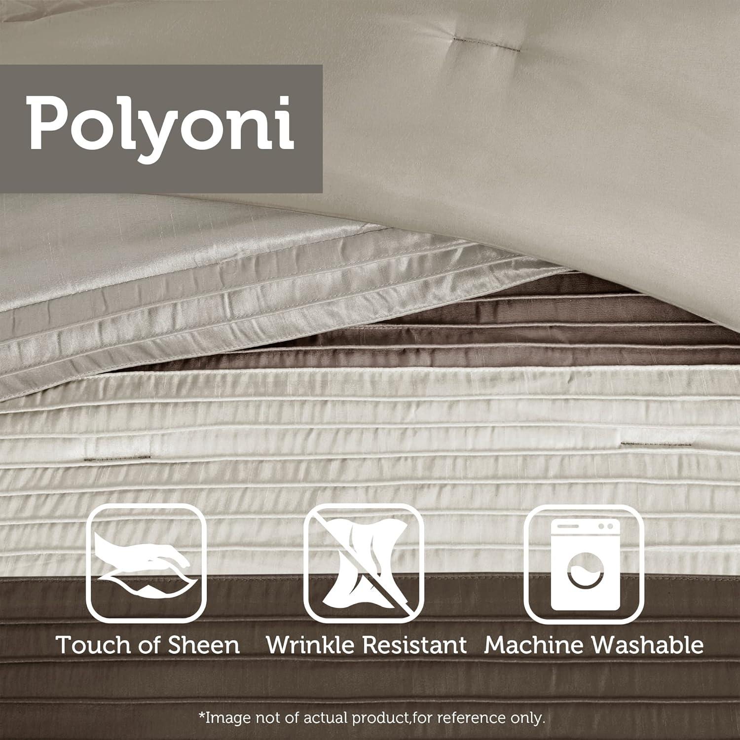 Madison Park Amherst 7 Piece Striped and Pleated Comforter Set