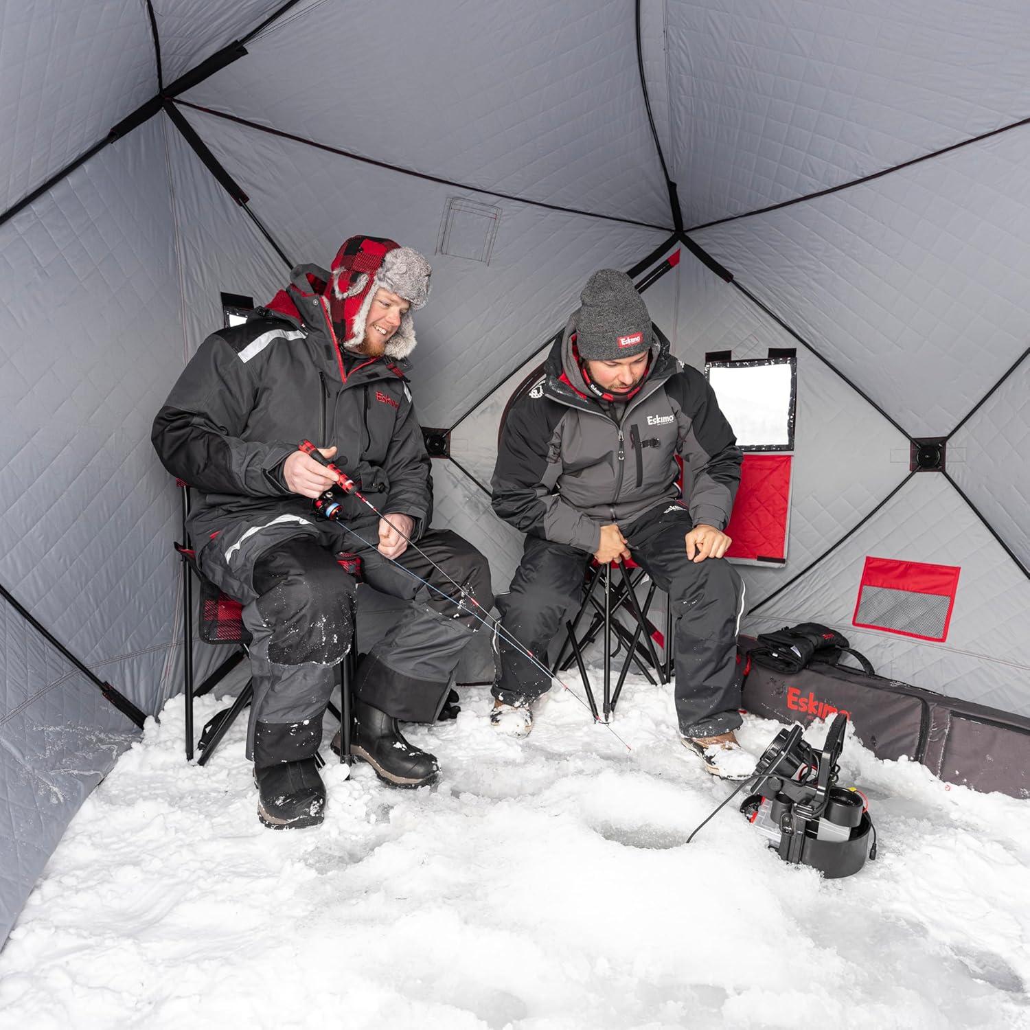 Eskimo QuickFish 3-Person Red Insulated Pop-Up Ice Fishing Shelter