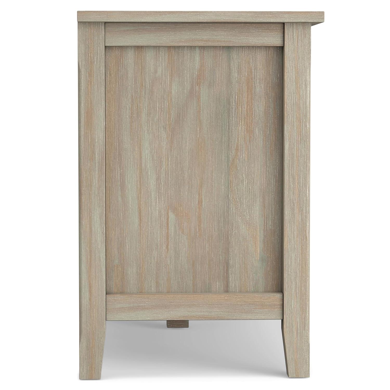 Simpli Home Warm Shaker 72"W Solid Wood TV Stand for TVs up to 80" with 4 Storage Cabinets and 2 Drawers