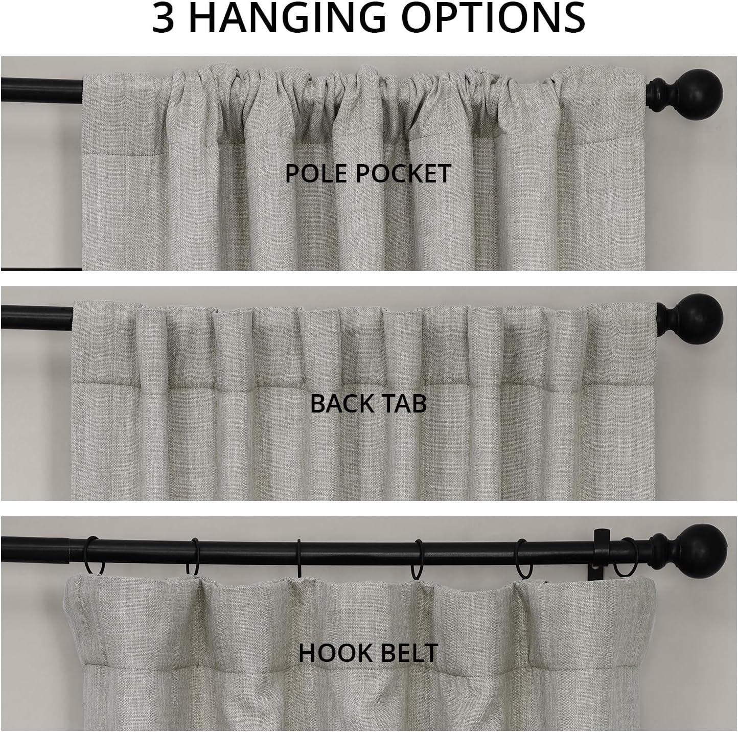 HPD Half Price Drapes Oatmeal Faux Linen Room Darkening Curtains for Bedroom & Living Room Curtains (1 Panel), Door & Window Curtains 108 inches long, Rod Pocket curtains & drapes, 50W X 108L