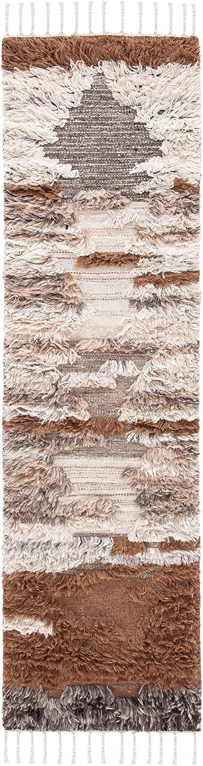 Kenya KNY225 Hand Knotted Runner Rug - Grey/Brown - 2'3"x8' - Safavieh