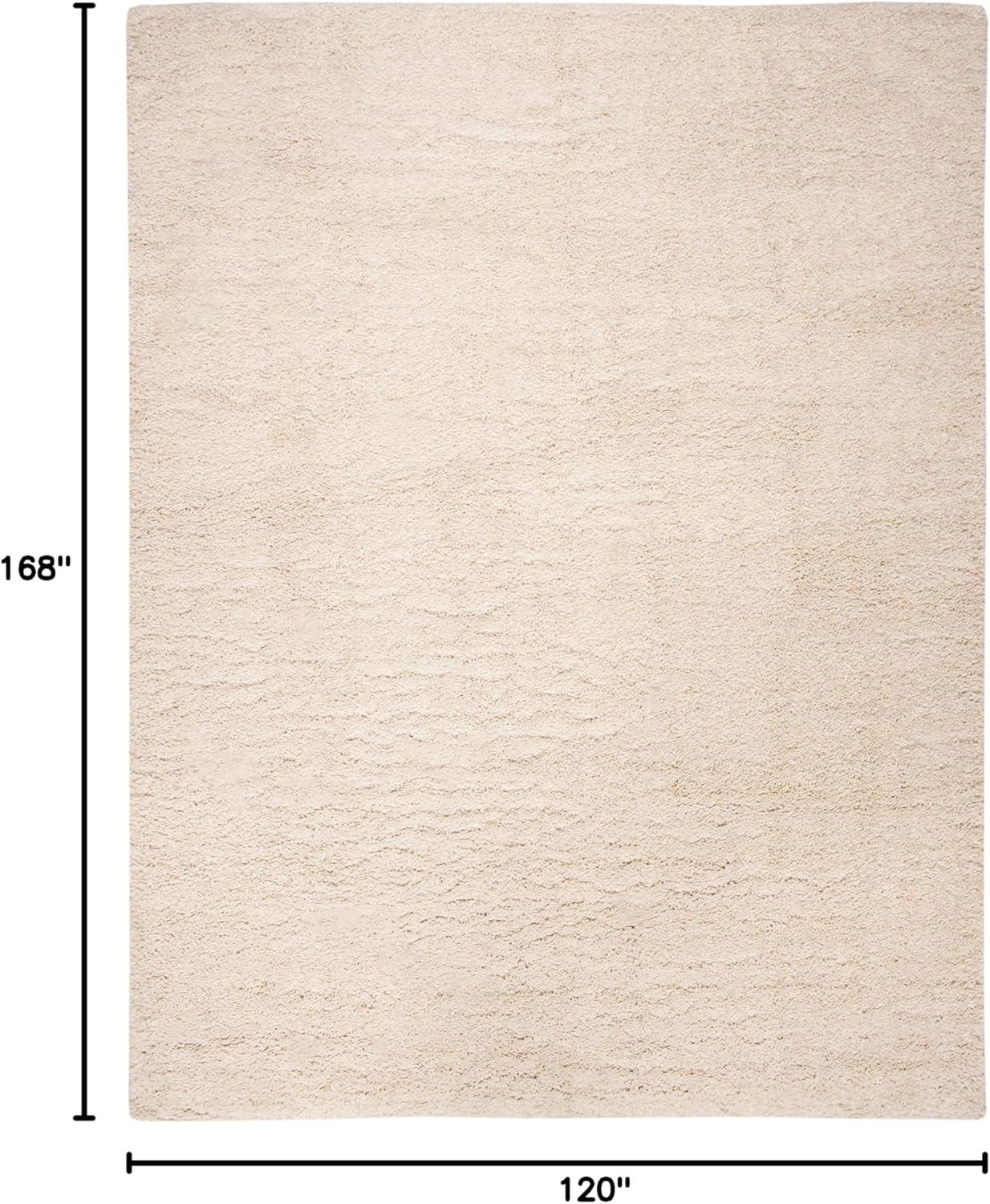 SAFAVIEH Fontana Jamie Solid Shag Area Rug, Ivory, 10' x 14'