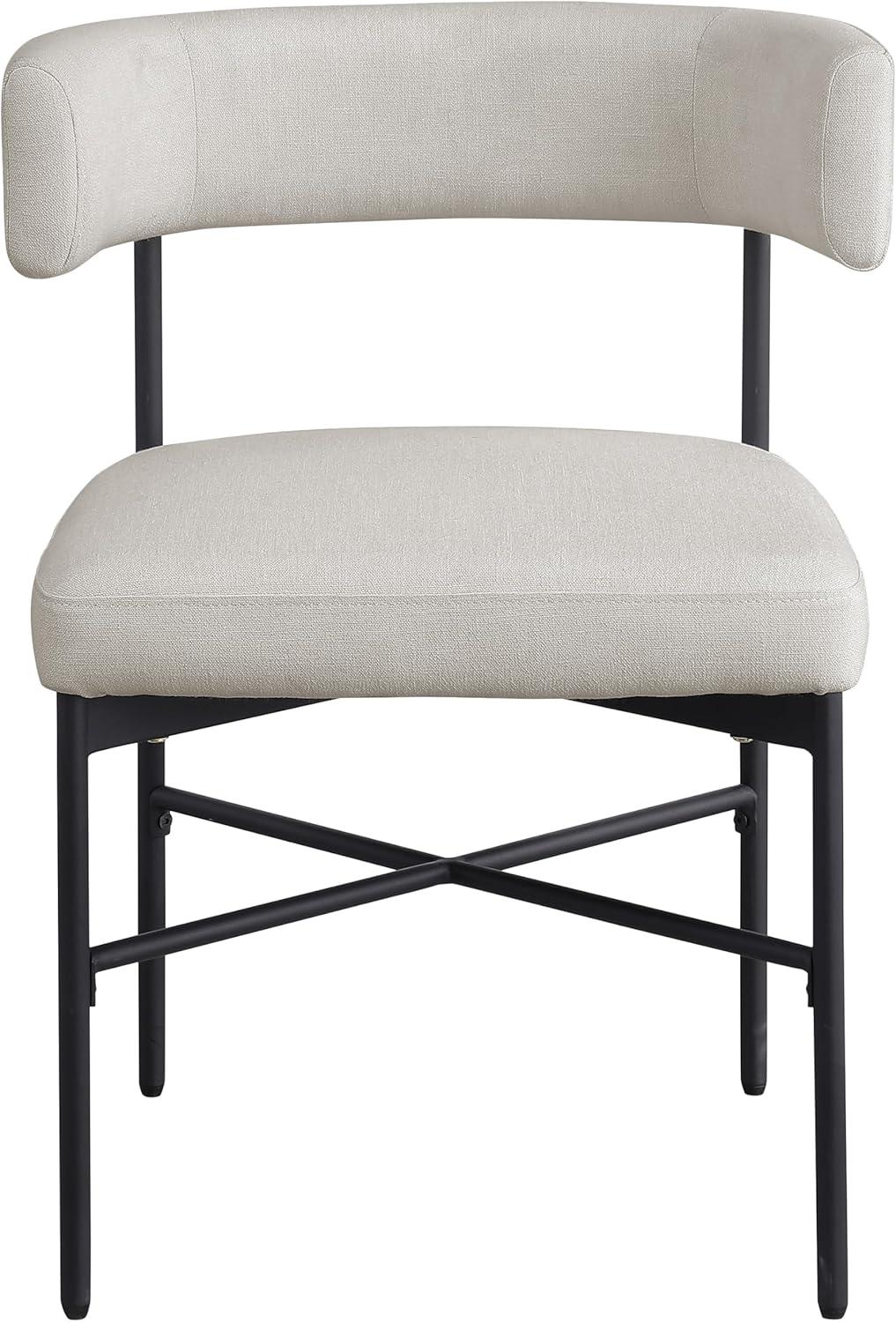 Meridian Furniture Rivage Beige Linen Textured Fabric Dining Chair (Set of 2)