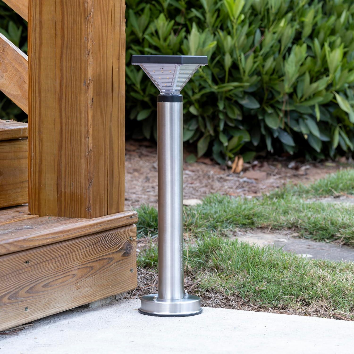 Luxor Stainless Steel Bollard Landscape Pathway Solar Warm White LED Light