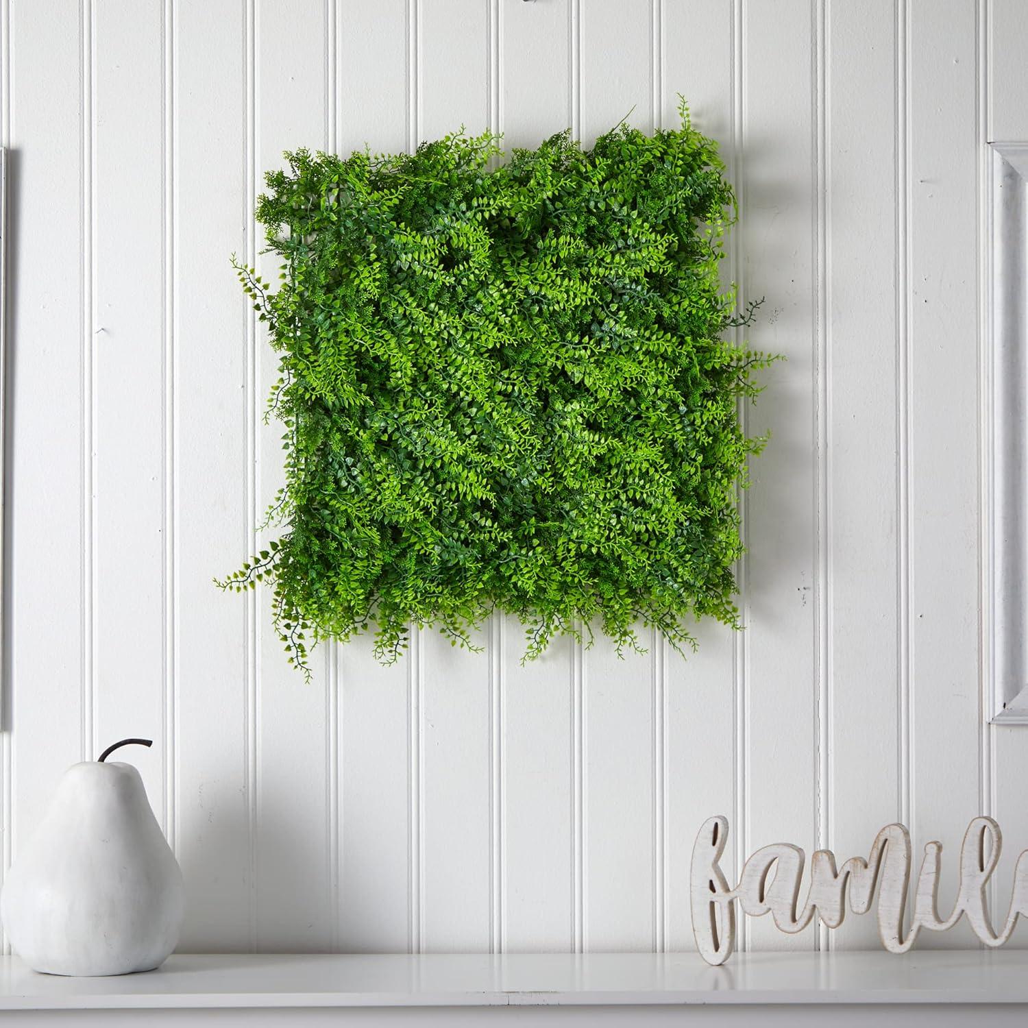 20" X 20" Lush Mediterranean Artificial Fern Wall Panel - Nearly Natural: UV Resistant, Indoor/Outdoor Decor