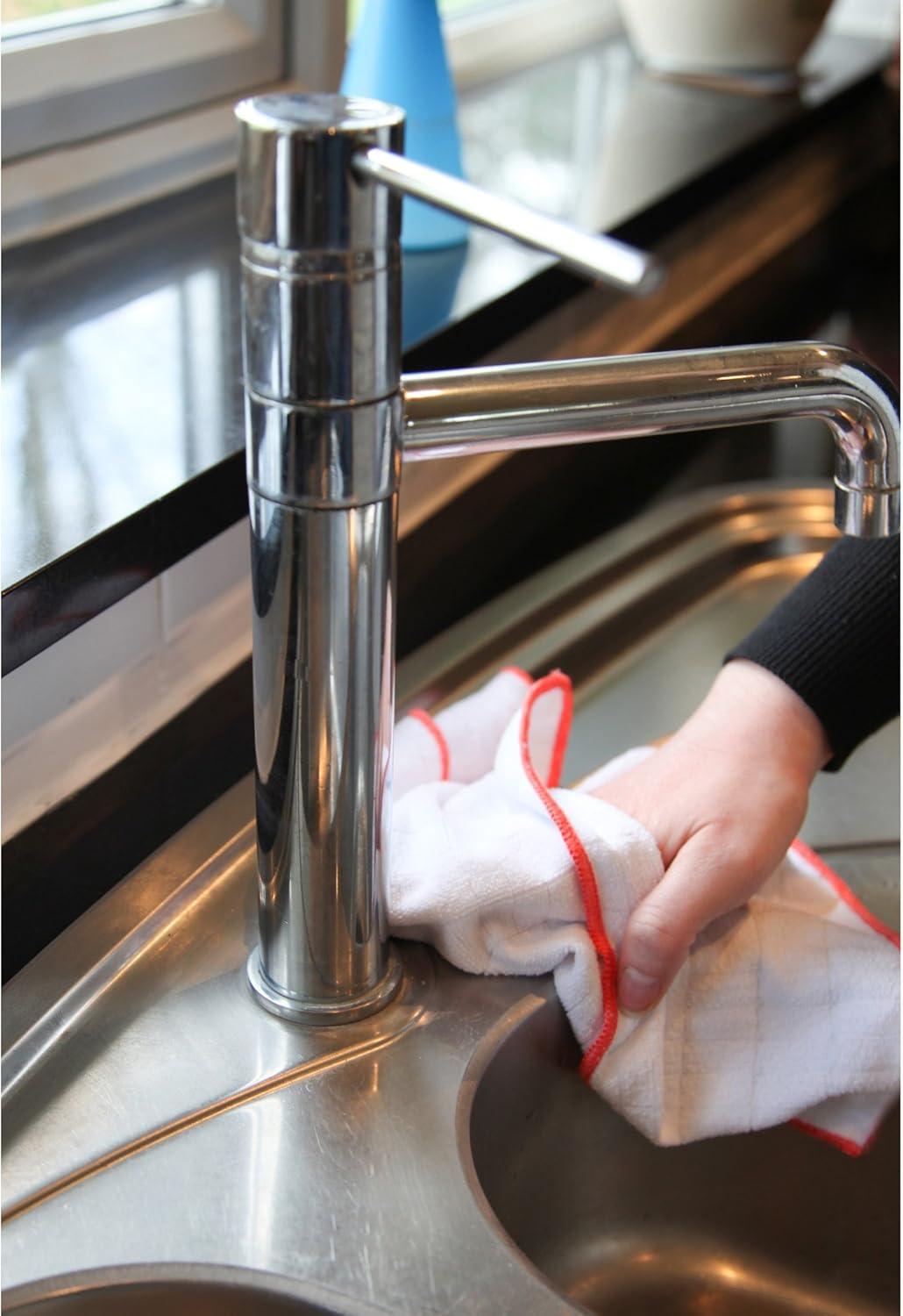 Red and Blue Microfiber Kitchen Cleaning Cloth Set, 2 Pack