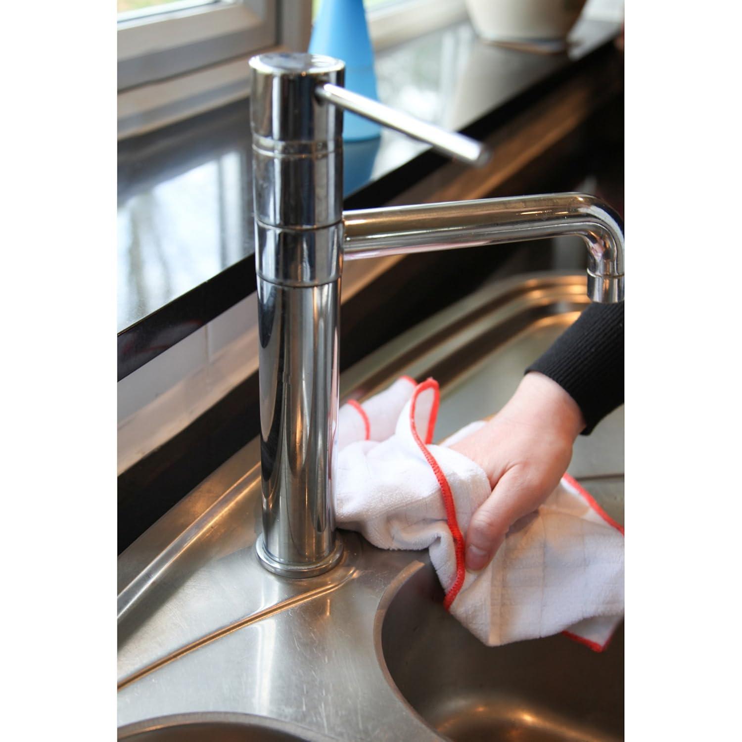 Red and Blue Microfiber Kitchen Cleaning Cloth Set, 2 Pack