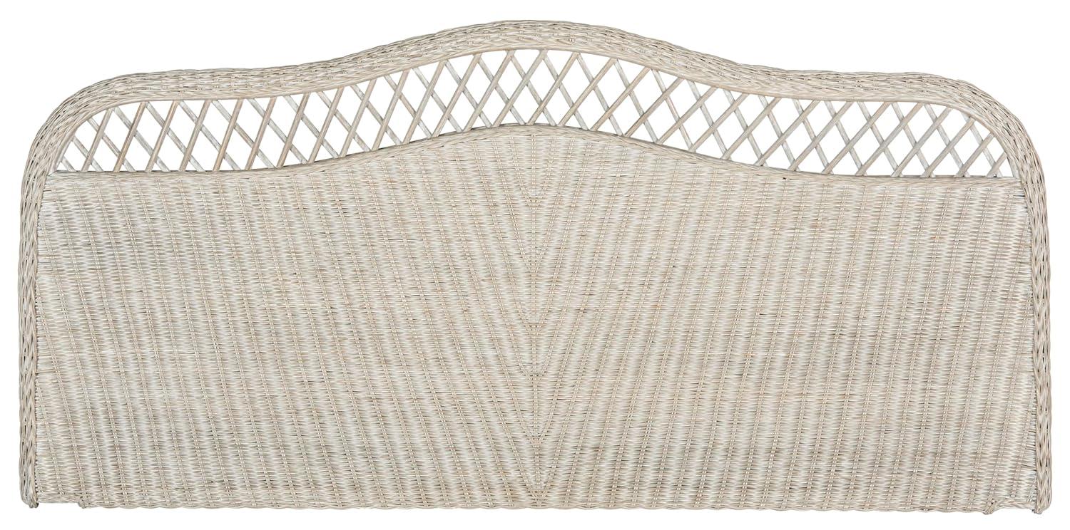 SAFAVIEH Sephina Rustic Coastal Rattan Headboard, Full, Antique Grey