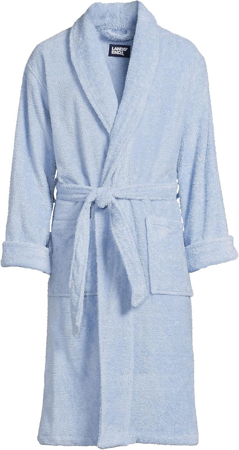 Lands' End Men's Calf Length Turkish Terry Robe