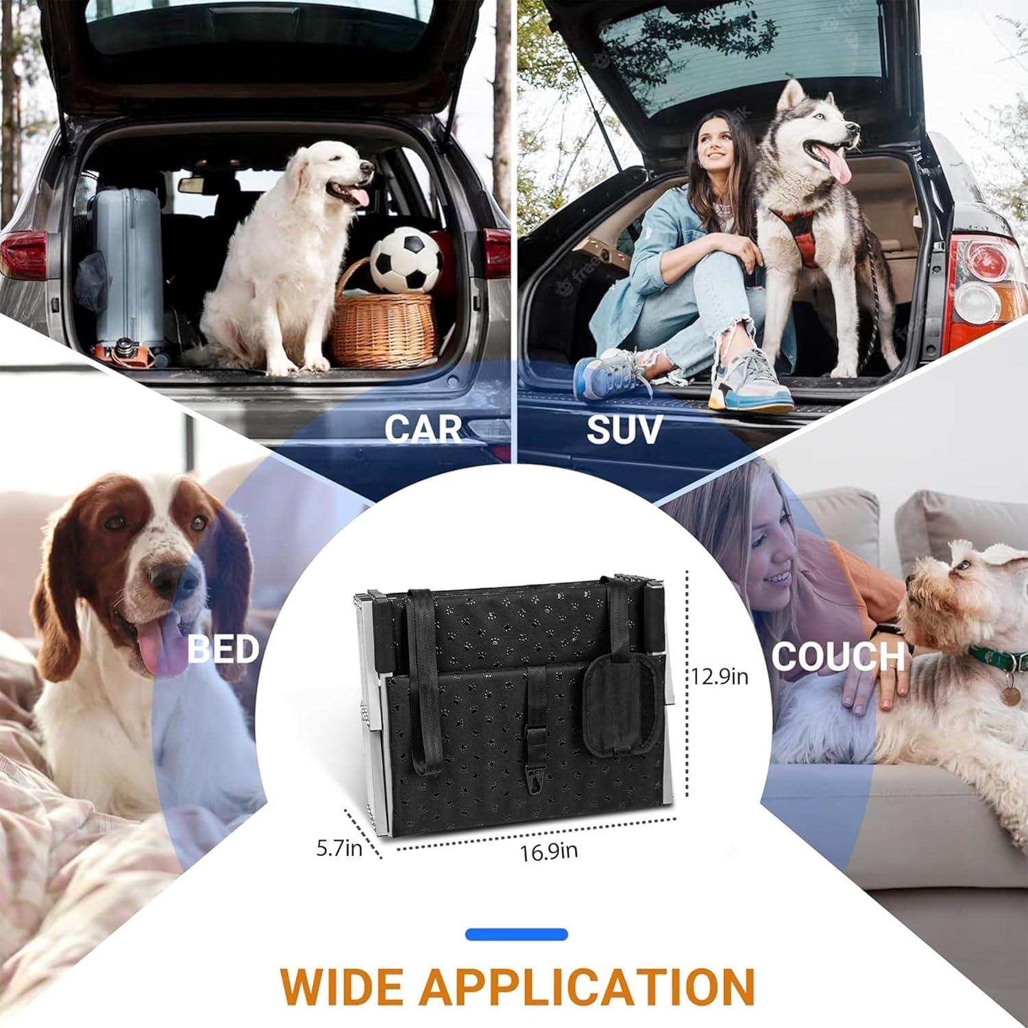 Portable Folding Dog Stairs For Cars, SUV, Trucks, For Large Dogs With Non-Slip Surface, 6 Steps