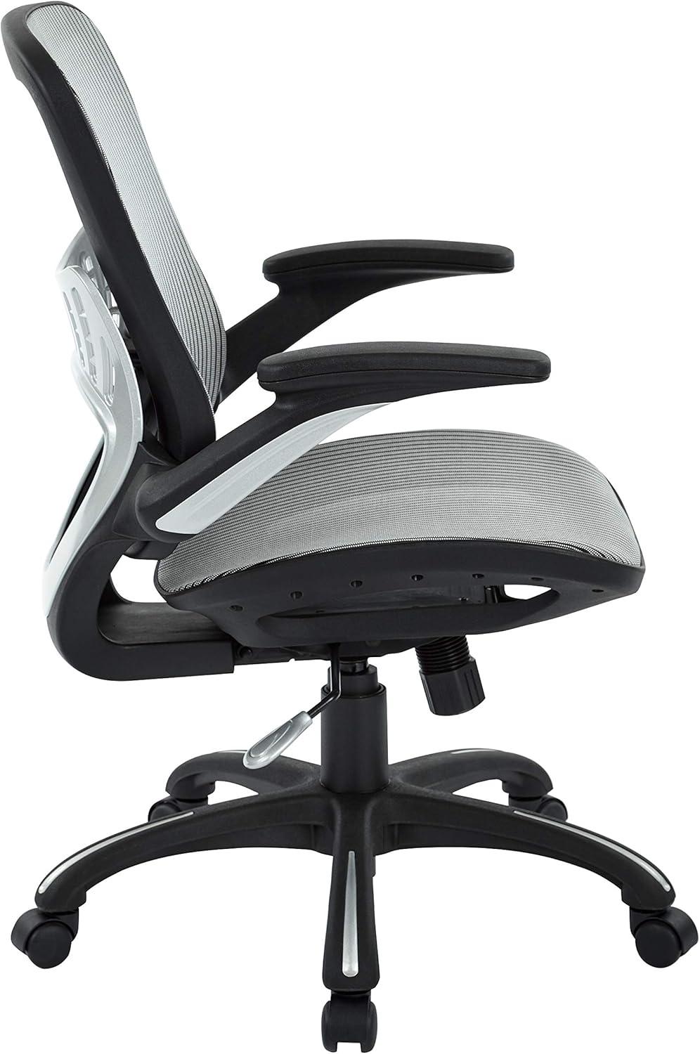 Gray Mesh Executive Swivel Office Chair with Adjustable Arms