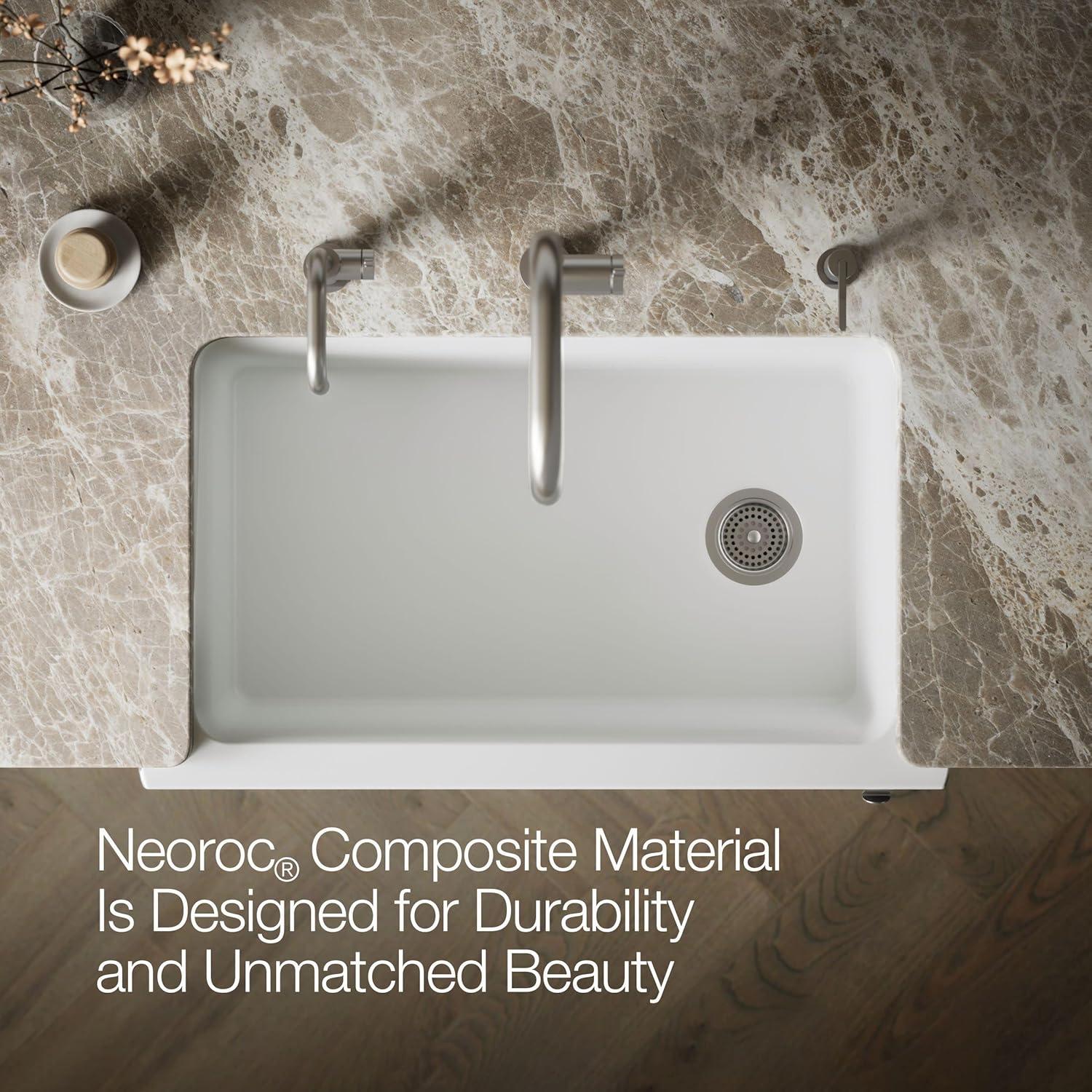 Cairn Undermount Single-Bowl Farmhouse Kitchen Sink with Fluted Design