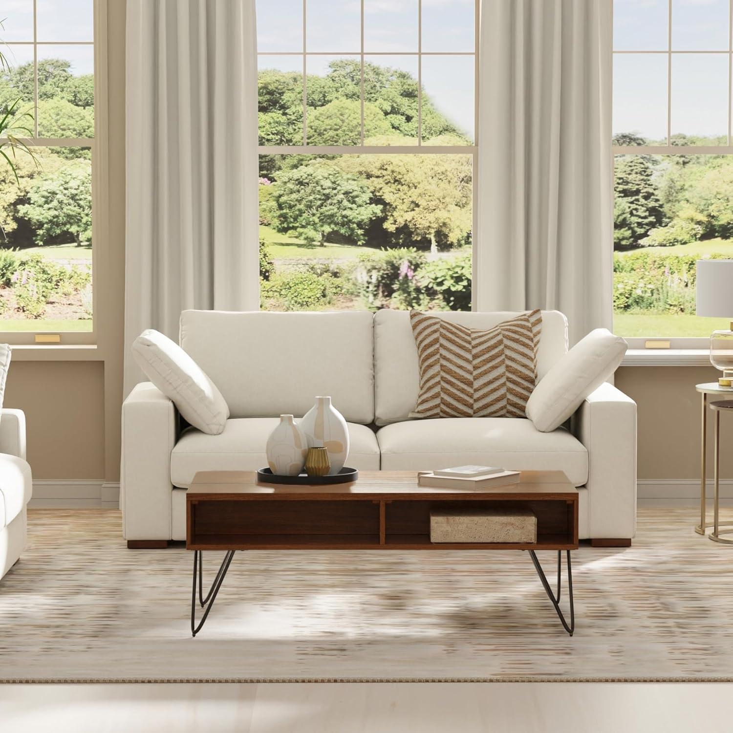 AllModern Tatum Deep Seater Sofa, Performance Fabric Couch for Living Room, Stain-Resistant Contemporary Sofa