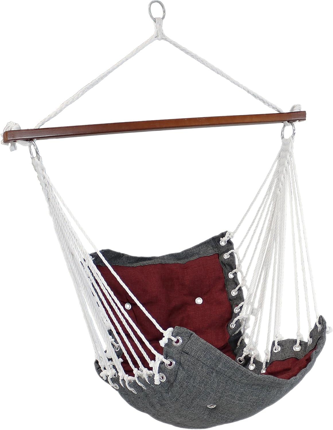 SunnyDaze Decor Victorian Tufted Polyester Hammock Hanging Chair with Cushion