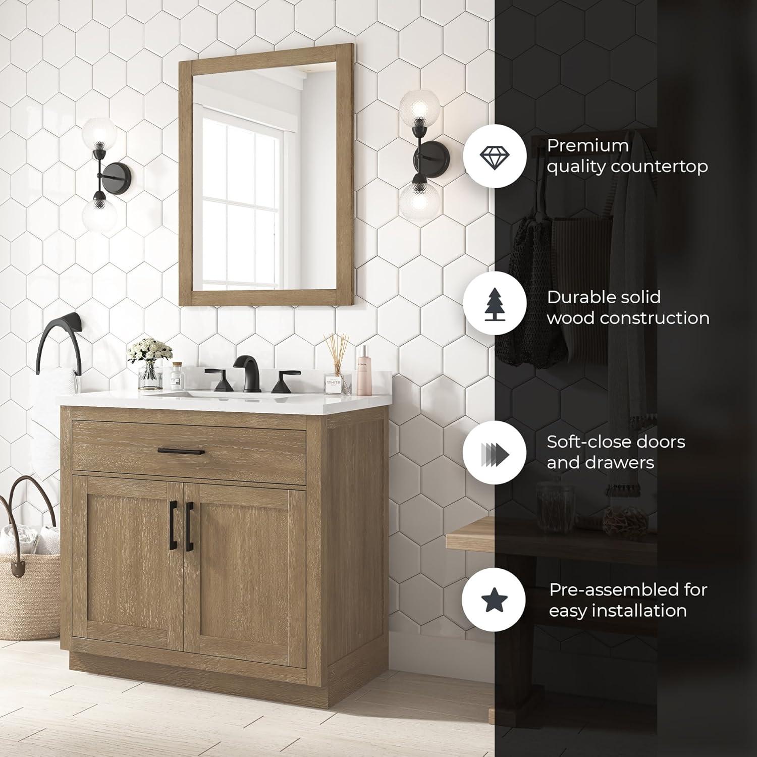 OVE Decors Bailey Single Bathroom Vanity with Premium Countertop