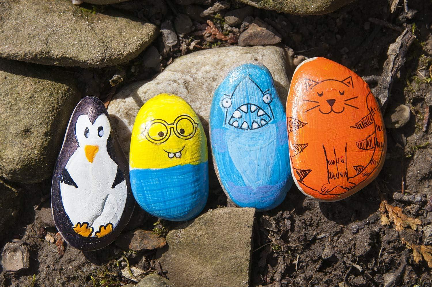 Hide & Seek Rock Painting Kit - Creativity for Kids: Paints, Stickers, Rocks, Brush, Craft Activity for Ages 6+