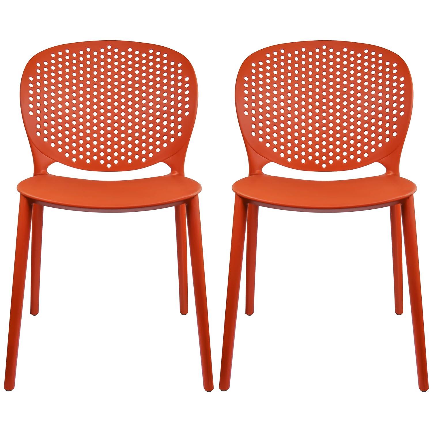 2xHome Outdoor Stacking Dining Side Chair (Set of 2)