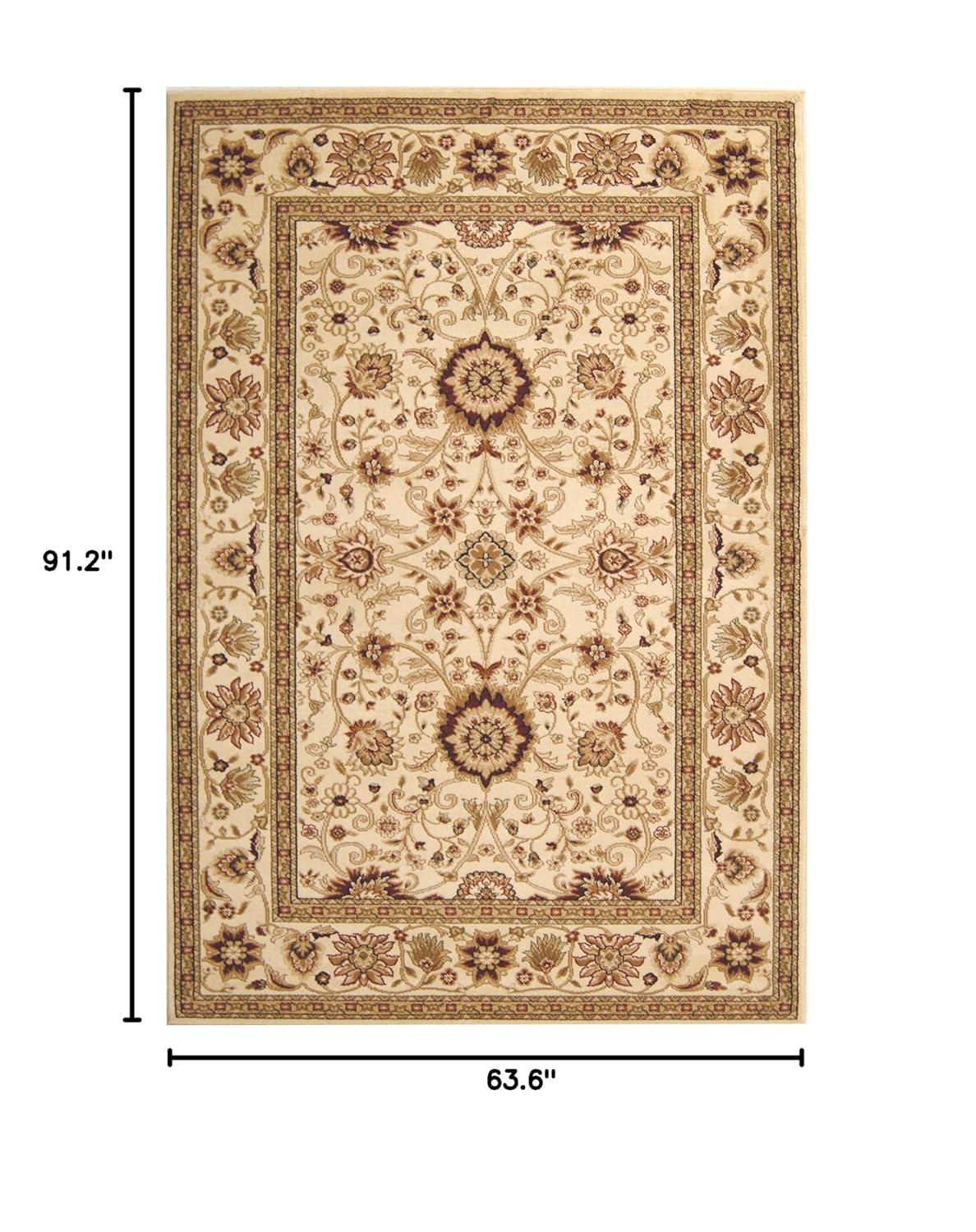 Lyndhurst LNH212 Power Loomed Area Rug - Ivory/Ivory - 5'3"x7'6" - Safavieh