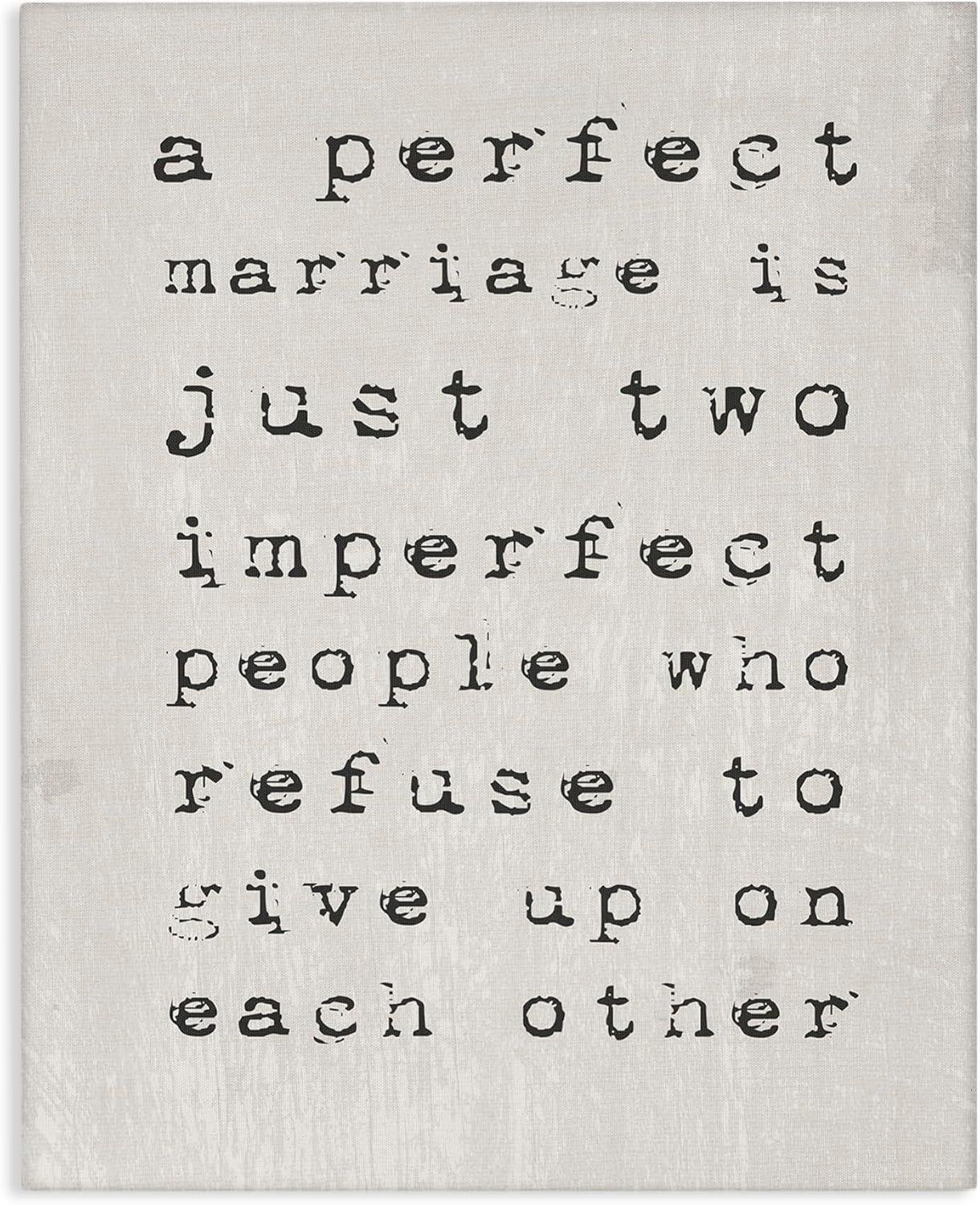 Stupell  A Perfect Marriage Stretched Canvas Wall Art 16 x 20