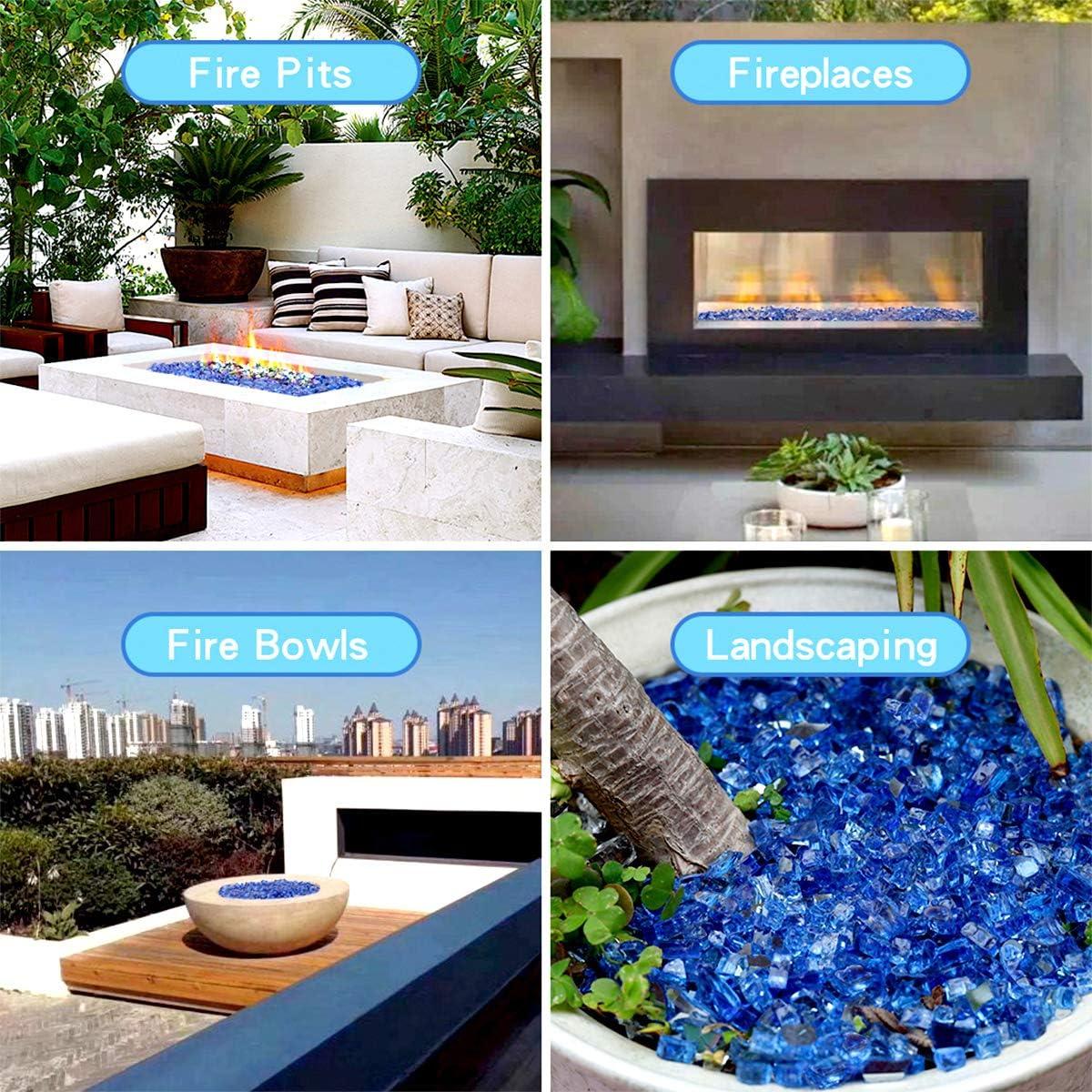 Cobalt Blue Crushed Glass Fire Pit and Fireplace Fuel