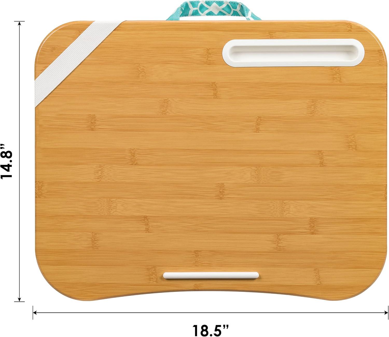 LAPGEAR XL Designer Lap Desk with Phone Holder and Device Ledge - Aqua Trellis - Fits up to 17.3 Inch Laptops - Style No. 45512