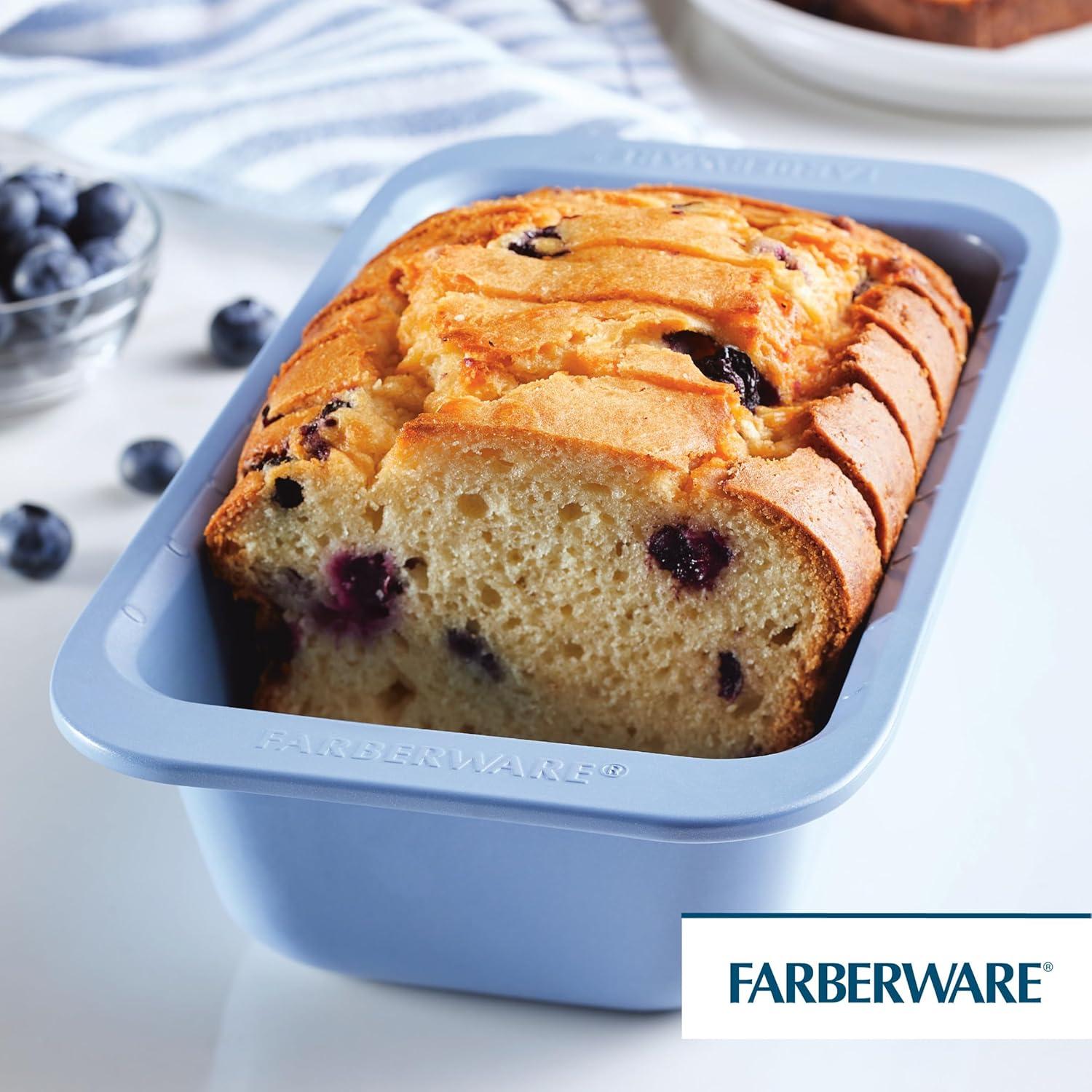 Farberware Easy Solutions 9" x 5" Nonstick Bakeware Loaf Baking Pan, Blue