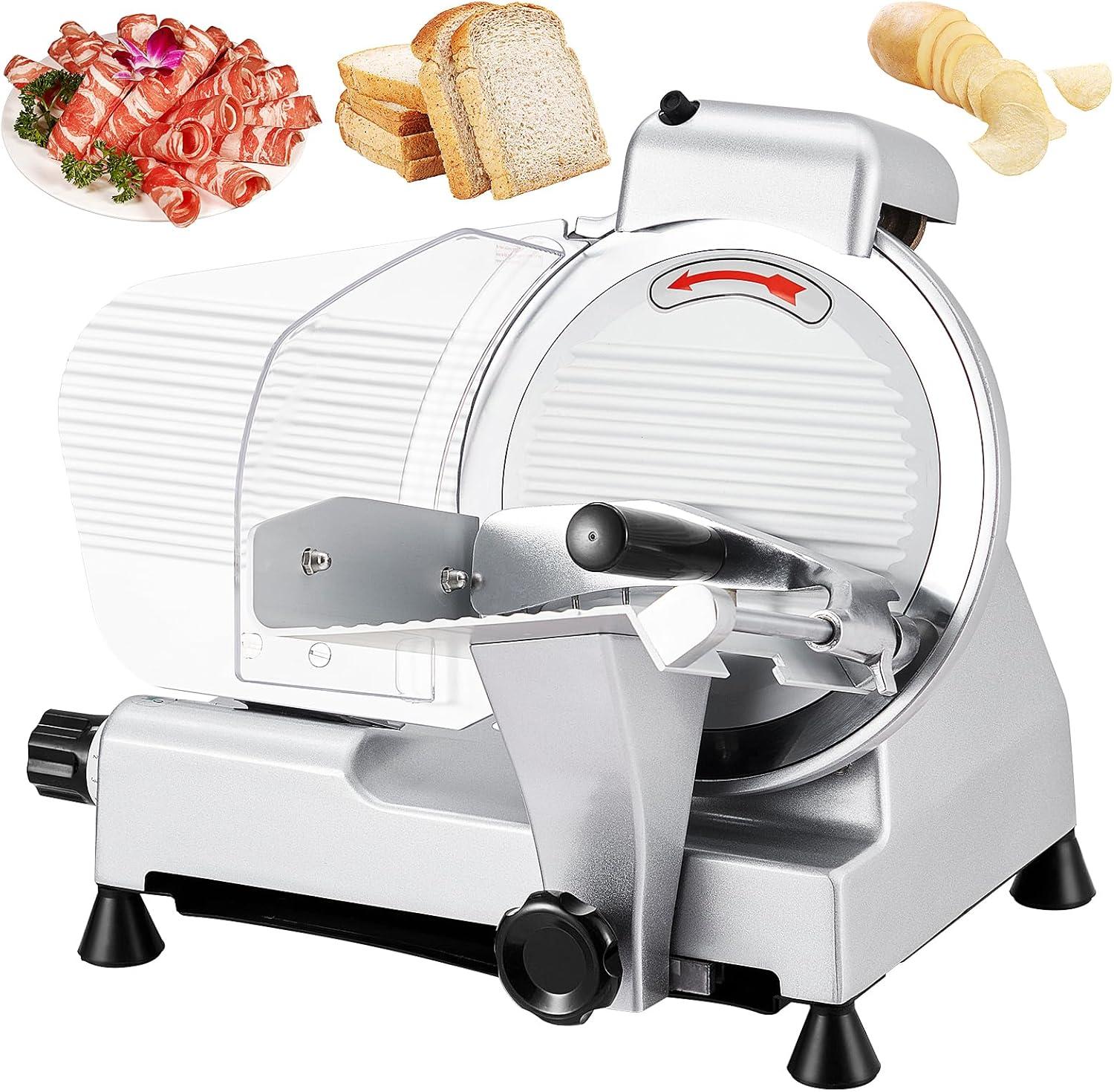 Fashionwu Fashionwu  Commercial Electric Meat Slicer 10" Food Cutter 240W Frozen Deli Slicer Machine