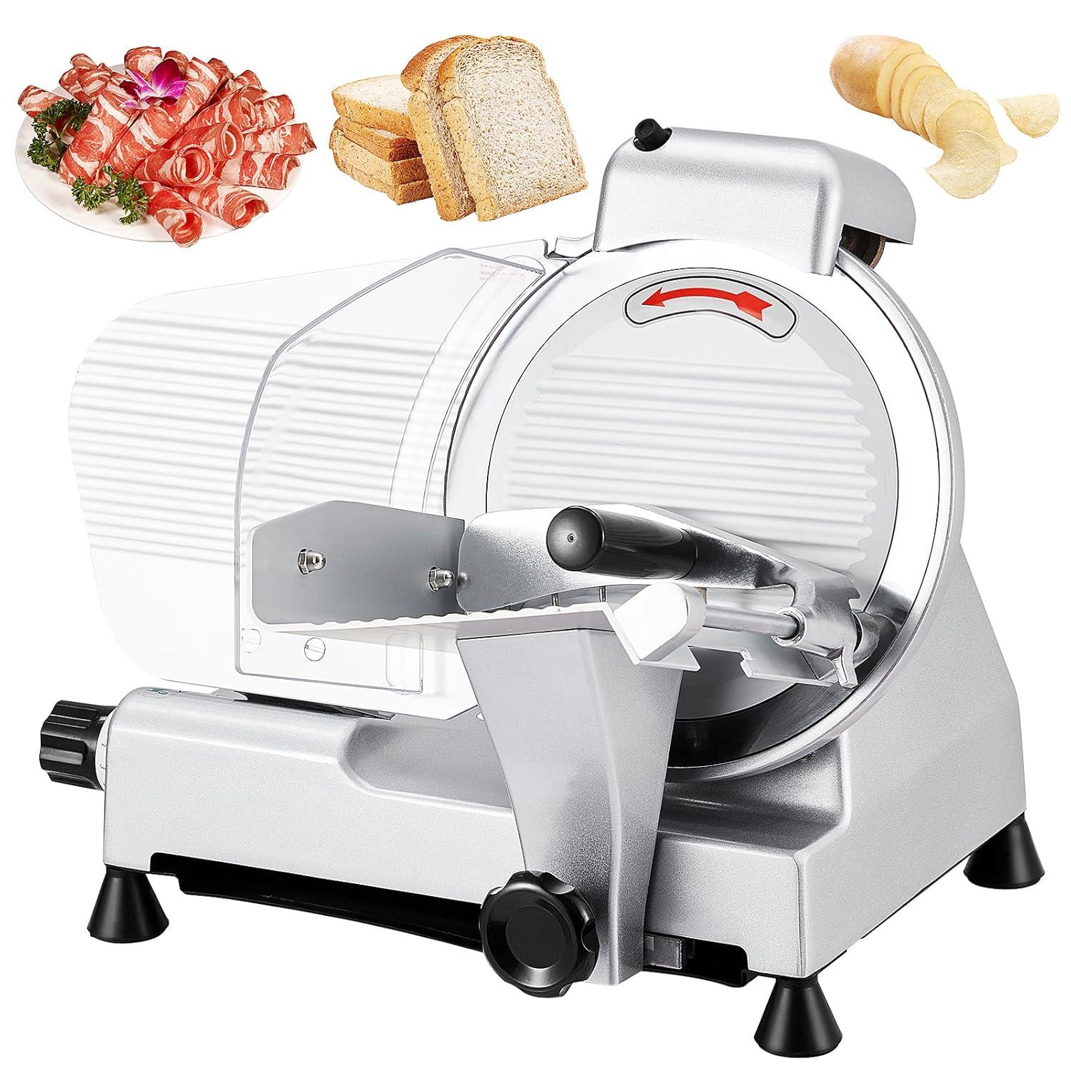 Fashionwu Fashionwu  Commercial Electric Meat Slicer 10" Food Cutter 240W Frozen Deli Slicer Machine