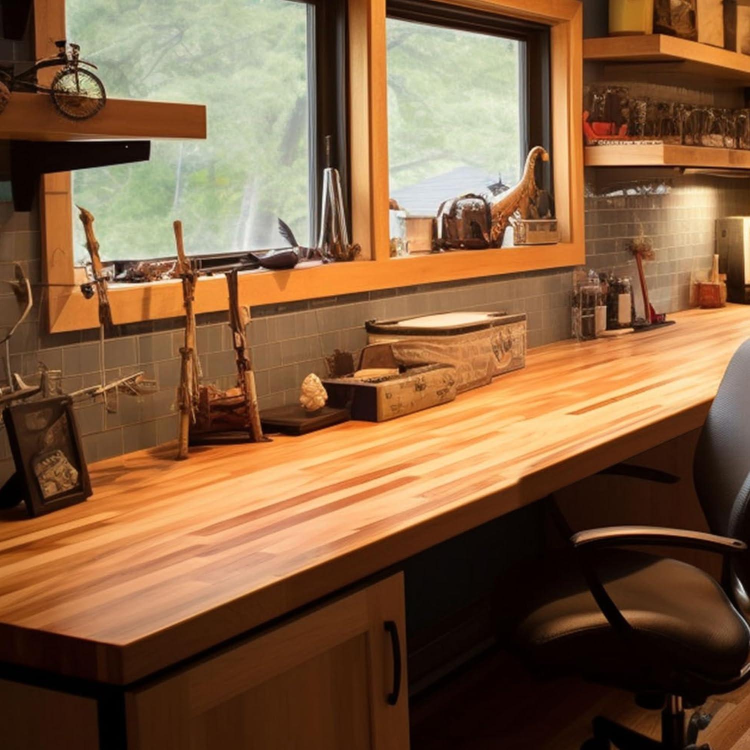 Solid Oak 12" x 25" Butcher Block Countertop