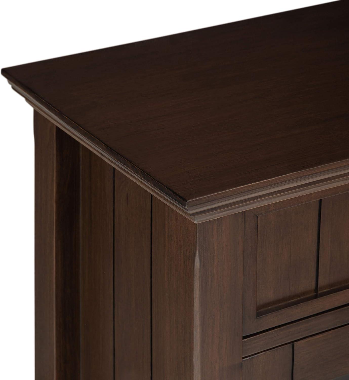 Simpli Home Acadian 36"W Solid Wood 2-Shelf Entryway Storage Cabinet with Glass Doors and 2 Drawers