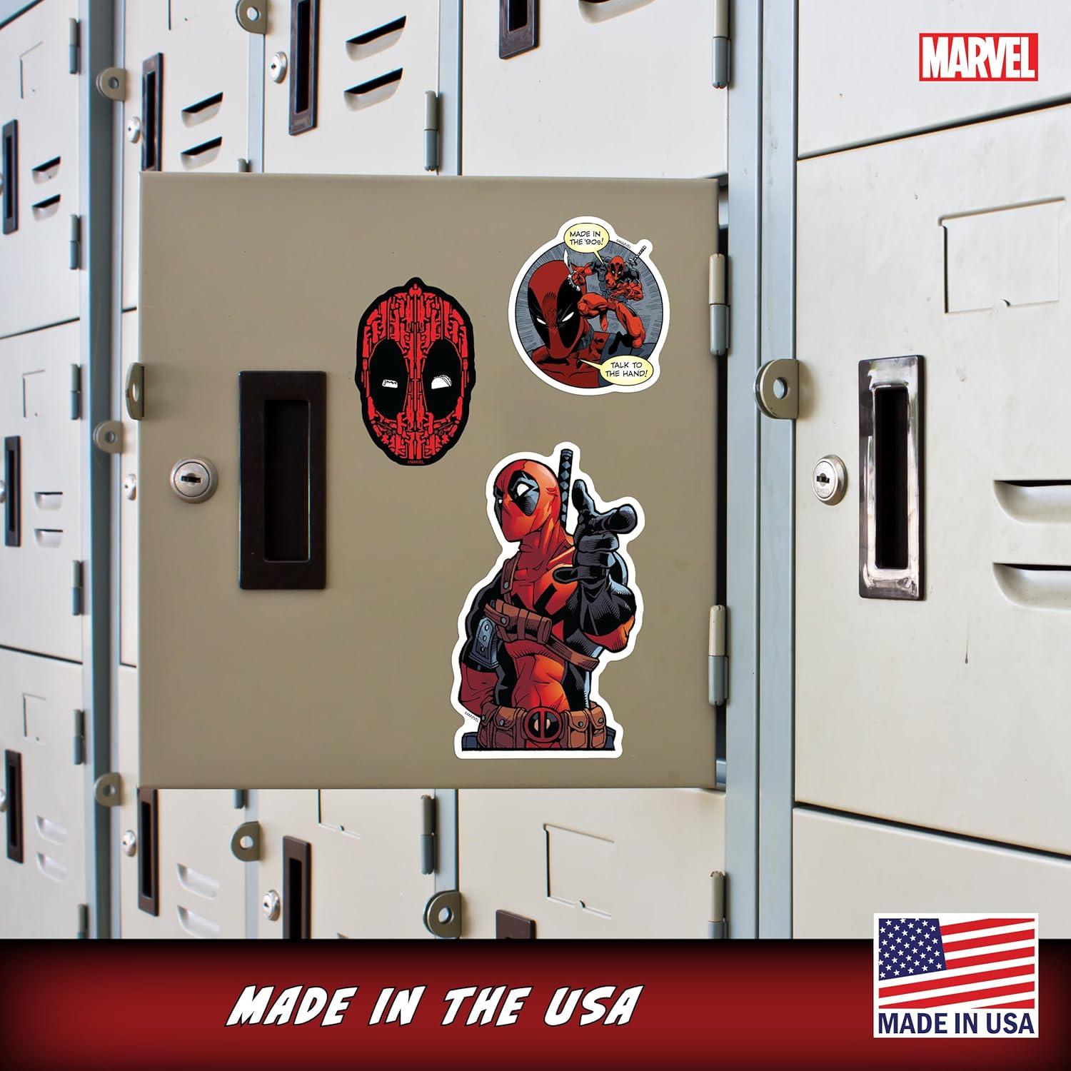 Marvel Deadpool Vinyl Decals - Set of 3 Deadpool Vinyl Car Stickers for Window Truck Bumper Laptop Tumbler Cup Cell Phone Marvel Licensed 1991