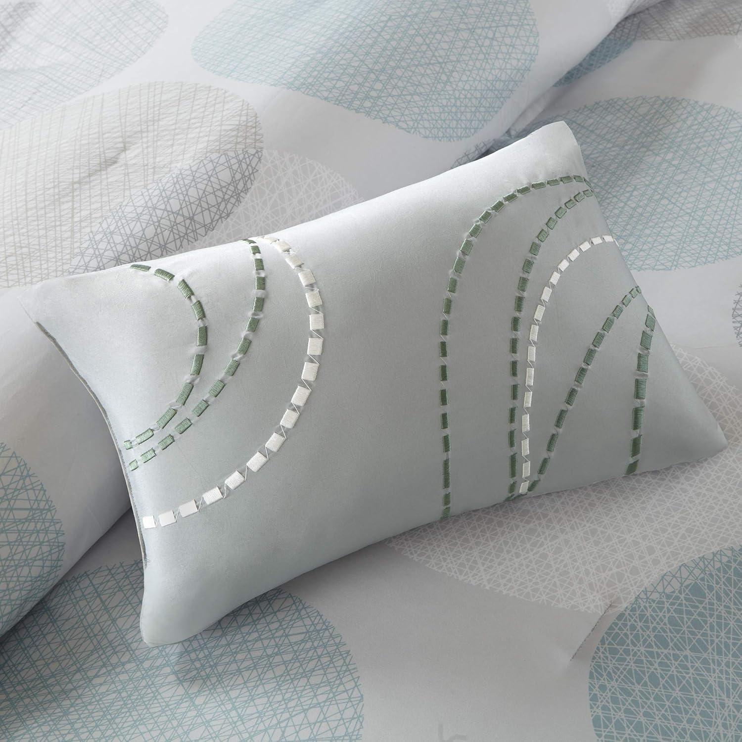 Cabrillo Complete Multiple Piece Comforter Set (Queen) 9-Piece - Aqua: Madison Park Bedding Ensemble with Embroidered Details
