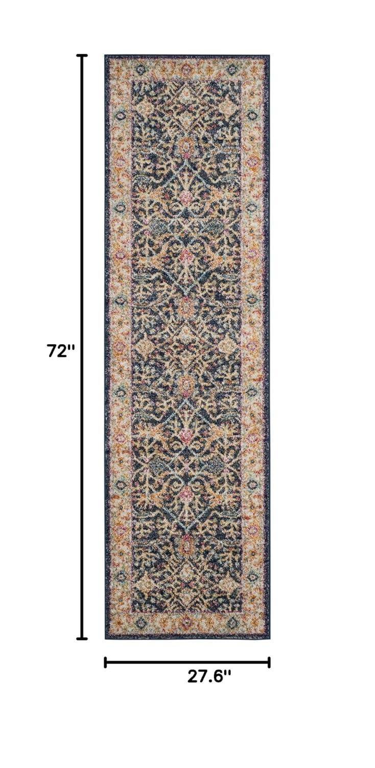 Madison MAD612 Power Loomed Indoor Runner Rug - Navy/Creme - 2'3"x6' - Safavieh.