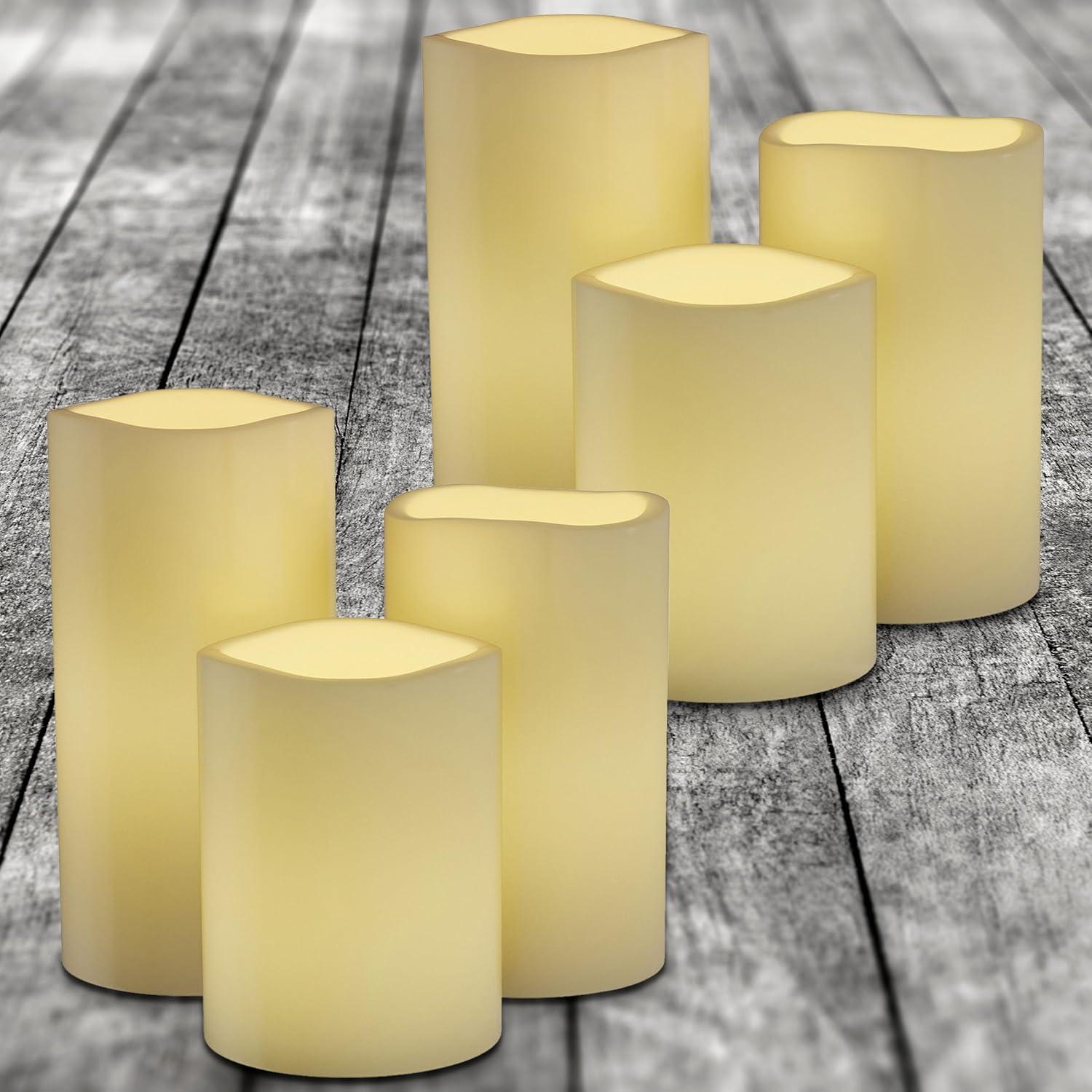 Flameless LED Candles – 6-Piece Remote Controlled Flameless Candle Set for Home, Wedding, Bridal Shower, and Christmas decor by Lavish Home