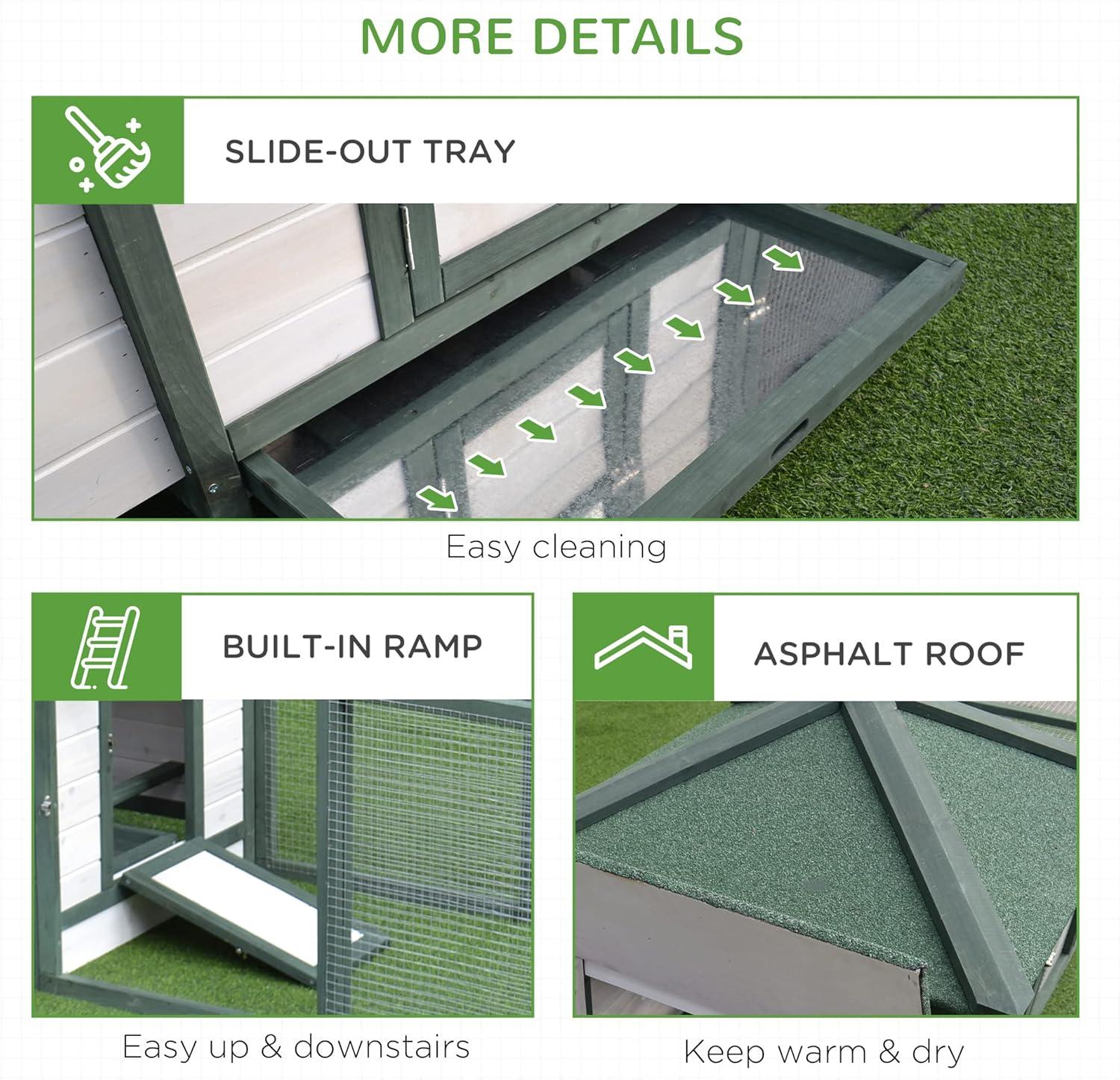 Ophelia & Co. Pawhut 77" Wooden Chicken Coop With Nesting Box, Cute Outdoor Hen House With Removable Tray, Ramp Run, For Garden Backyard, Natural