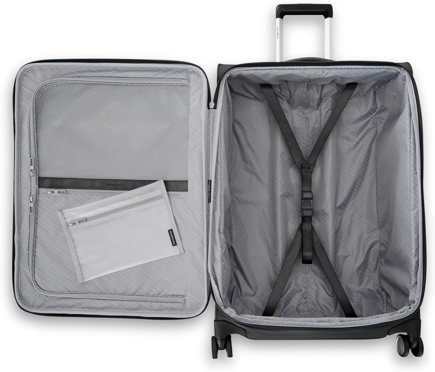 Midsized Black Softside Spinner Luggage with USB Charging