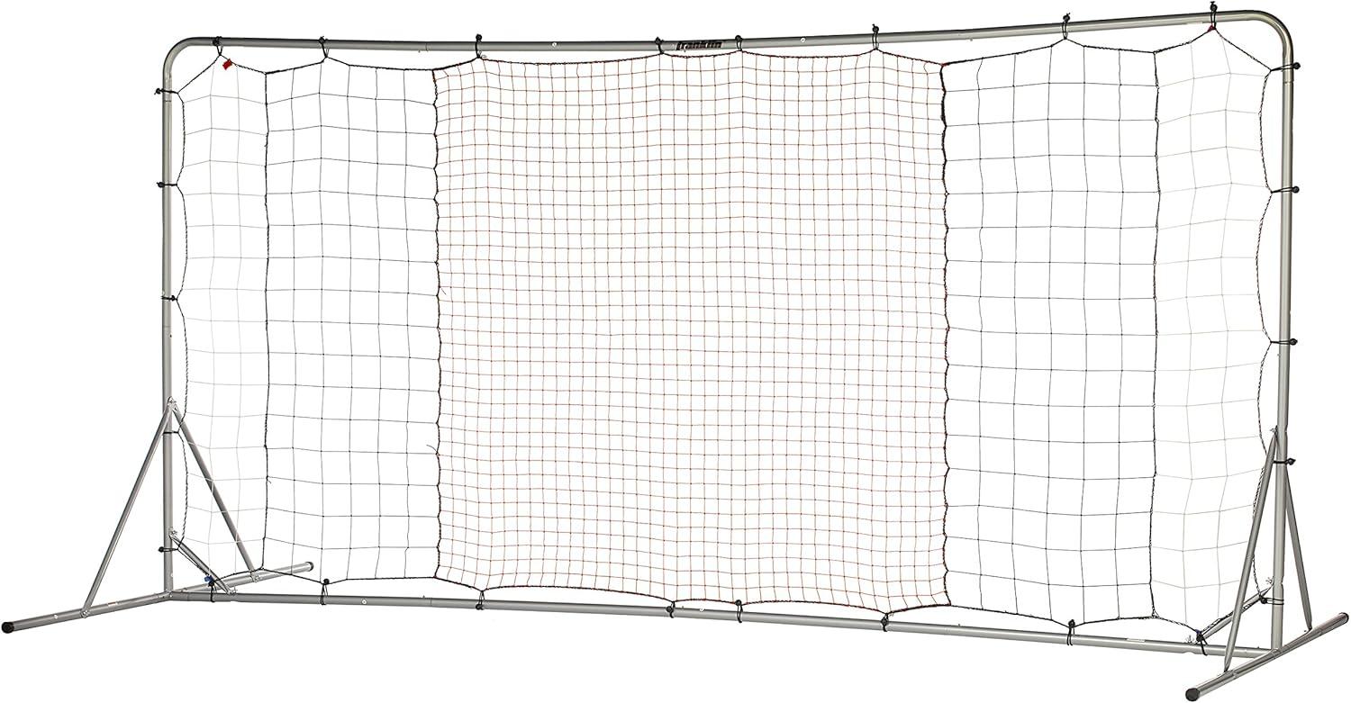 Franklin Sports Soccer Rebounder - Tournament Steel Rebounding Net -  Training - 12'x6' - Silver