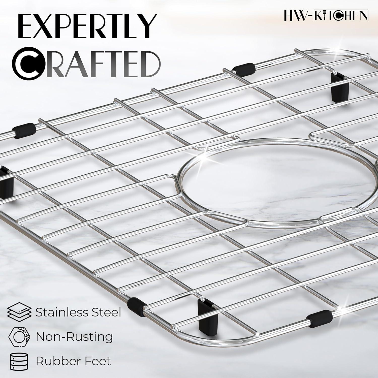 24" x 12" Sink Protector for Kitchen Sink - Stainless Steel Kitchen Sink Rack for Bottom for Sink - Sink Mat - Sink Drying Rack - Kitchen sink protector - Farm Sink Rack for Bottom of Sink