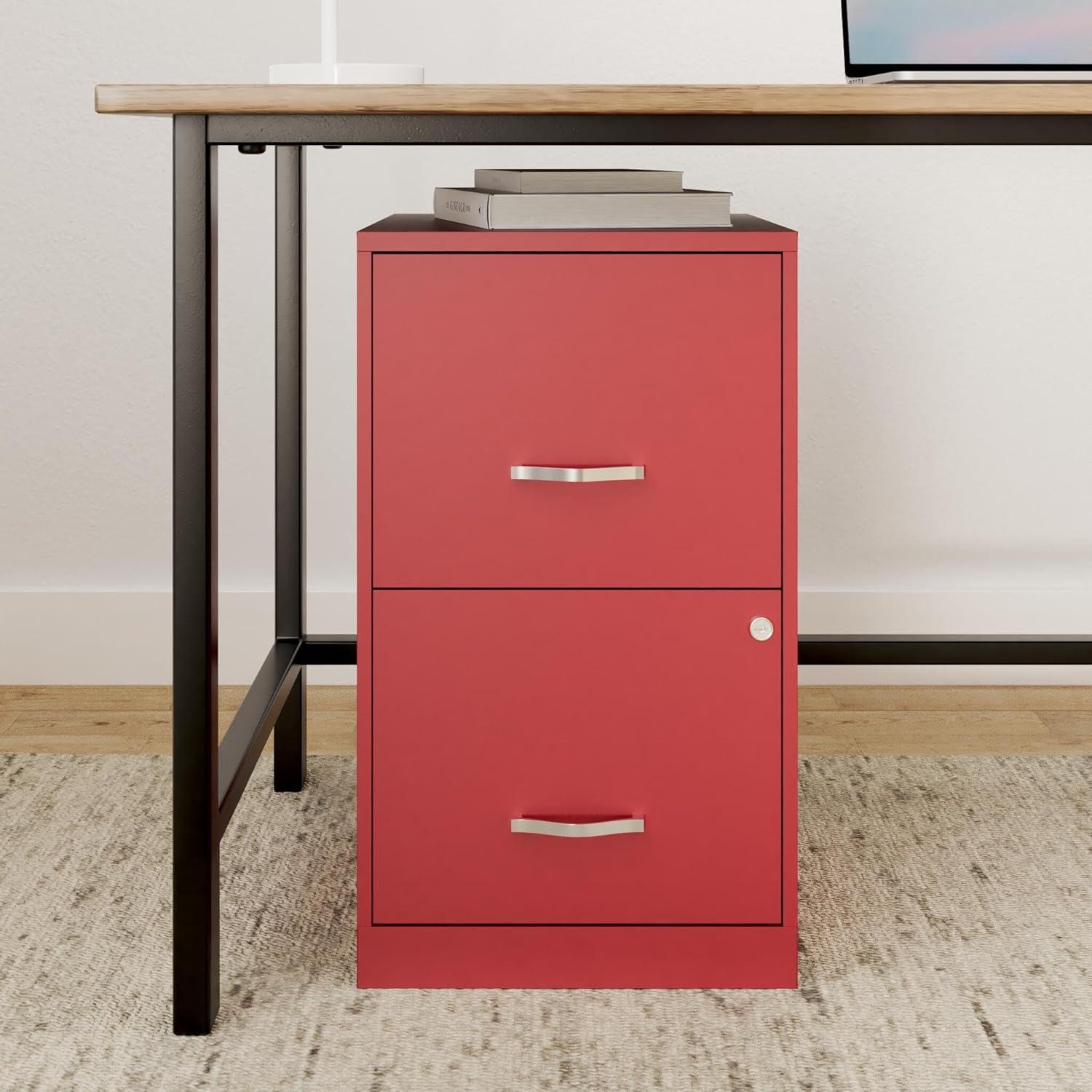 Lorell LLR14341RD 18 in. 2 File Cabinet Drawer - Red & Baked Enamel