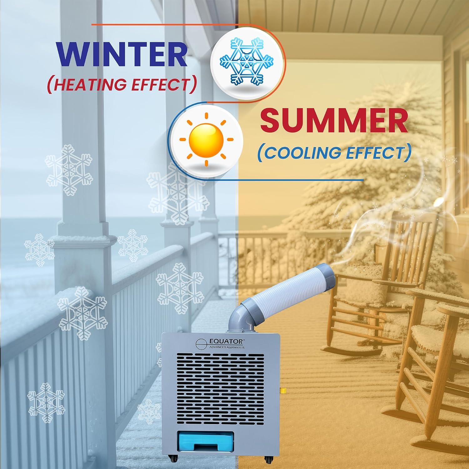 Equator Advanced Appliances Equator 3-in-1 AC Heater Air 9000BTU Outdoor Air Conditioner/ Spot Cooler IP24 Casters 110V