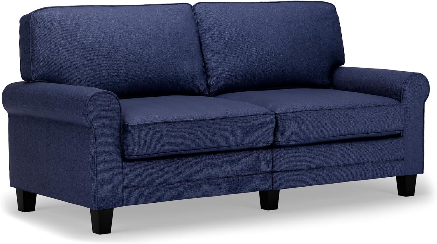 Serta Copenhagen 73" Rolled Arm Sofa, Easy Care Fabric, Soft Pillow Back, Pocket Coil Seat Cushions