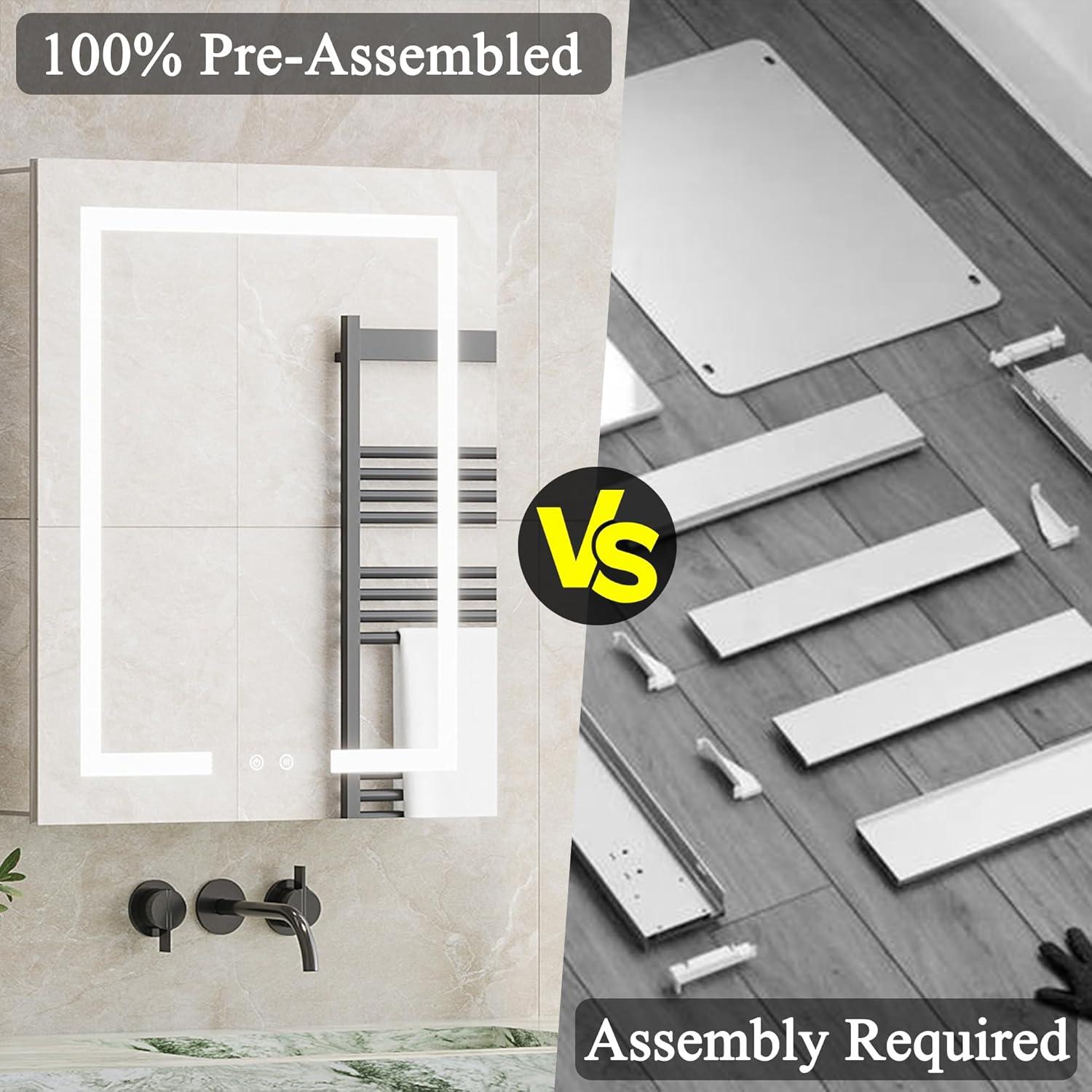Ebern Designs Christhilde Medicine Cabinet with LED Mirror for Bathroom, Defog, Stepless Dimming, 3 Color Change, 2 Outlets, 2USB & Reviews | Wayfair