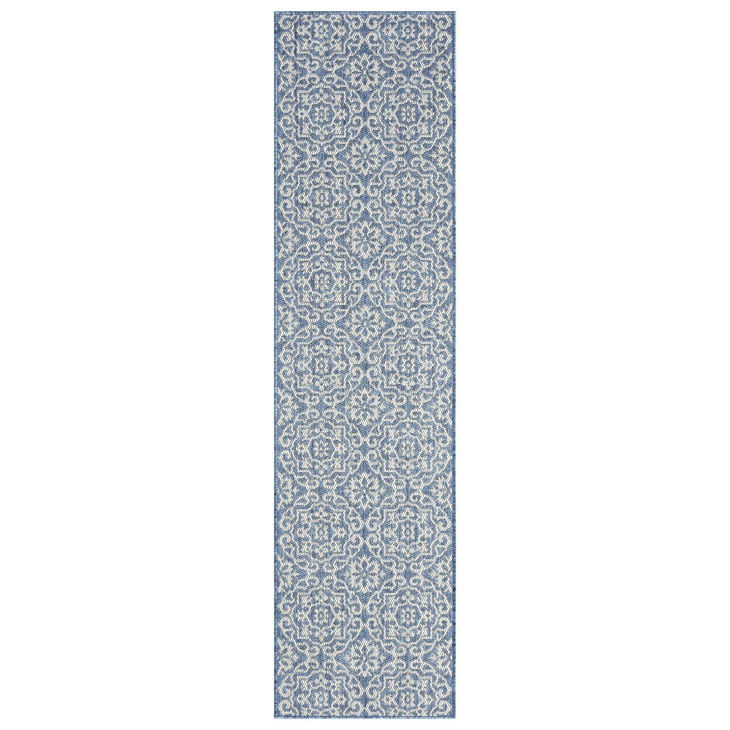 Nicole Miller New York Patio Country Danica Geometric Indoor/Outdoor Area Rug, Blue/Gray