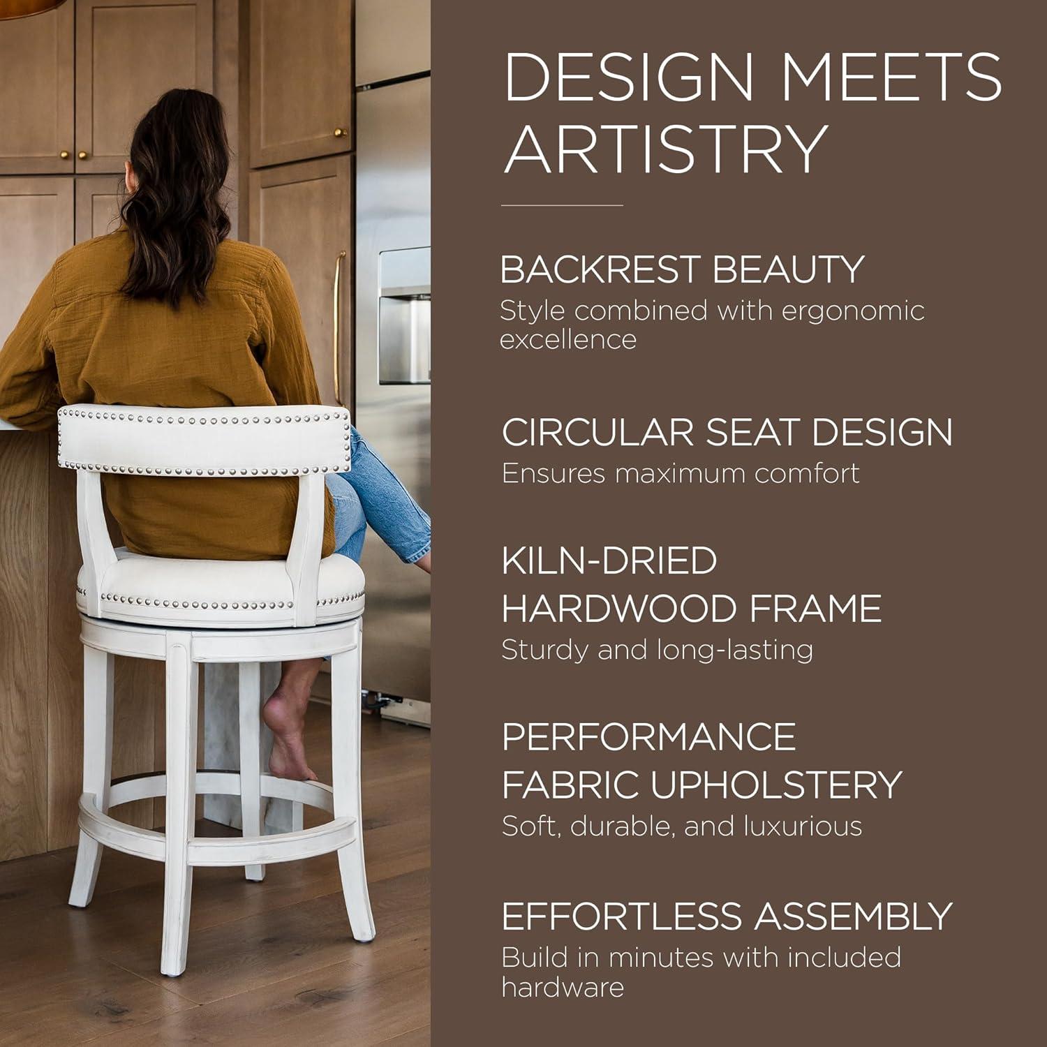 Maven Lane Maven Lane Alexander Stool with Fabric Upholstery