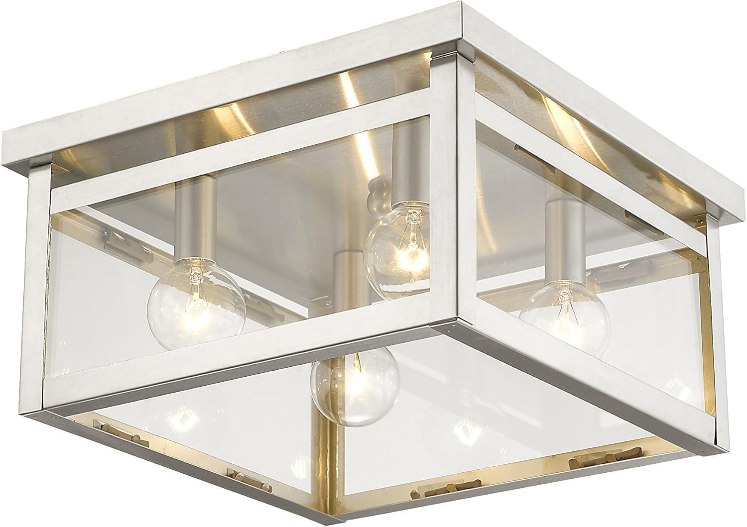 Livex Lighting - Milford - 4 Light Square Flush Mount In Shabby Chic Style-6