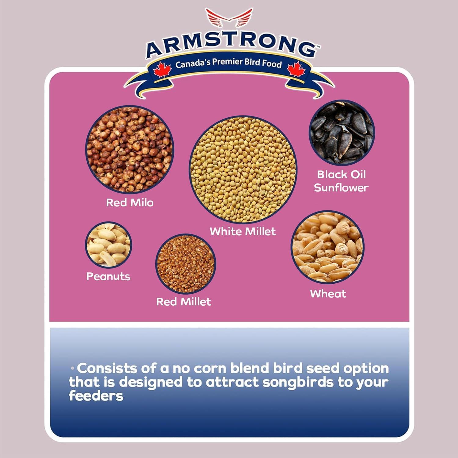Armstrong Wild Bird Food Ultra Bird Seed Blend for Wild Songbirds, 15.4lbs